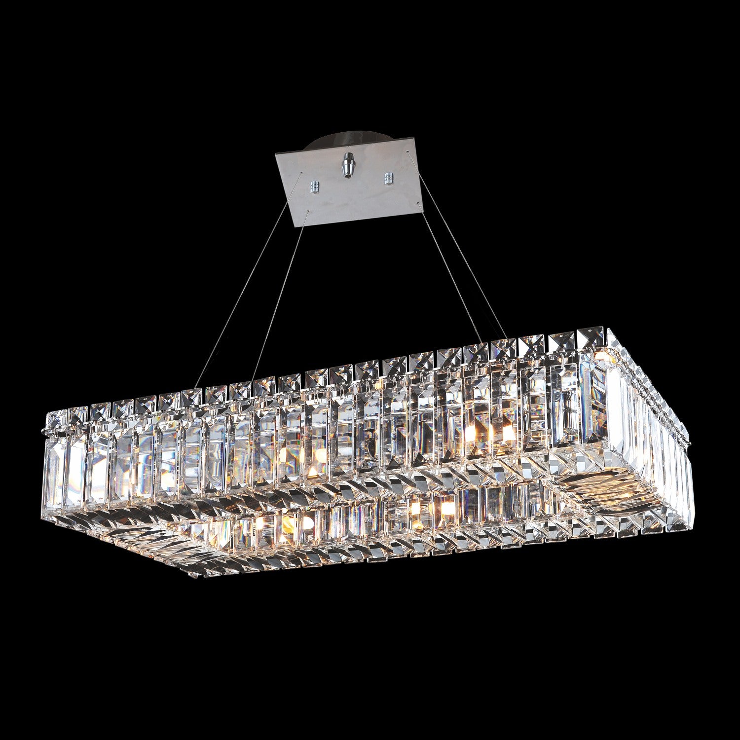 16'' Baguette 8 Light Chrome Chandelier