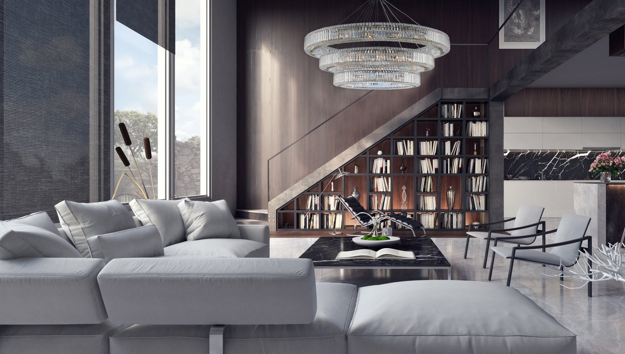 30'' Rondelle 48 Light Chrome Tiered Chandelier