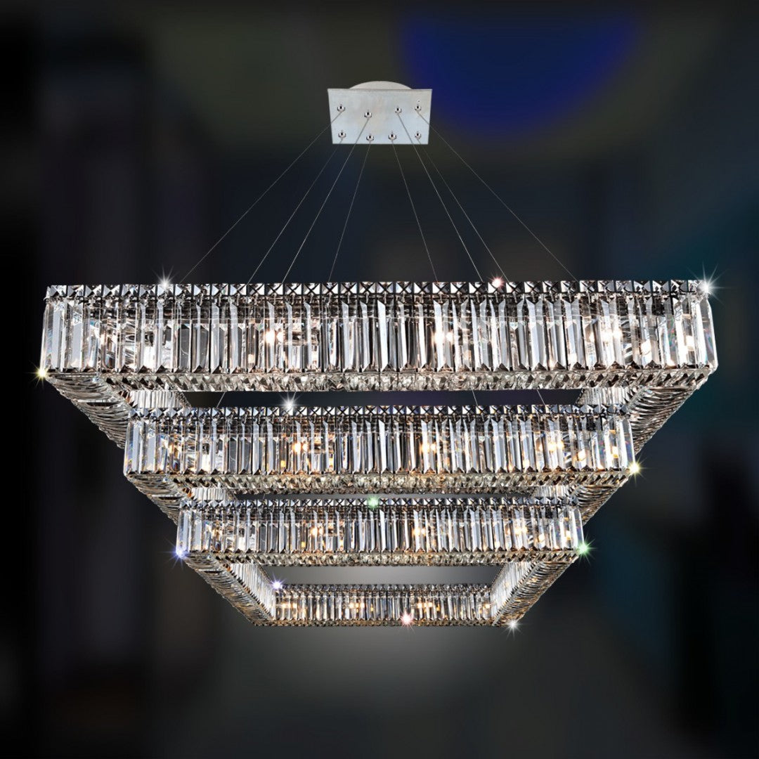 43.5'' Quadro 36 Light Chrome Tiered Chandelier