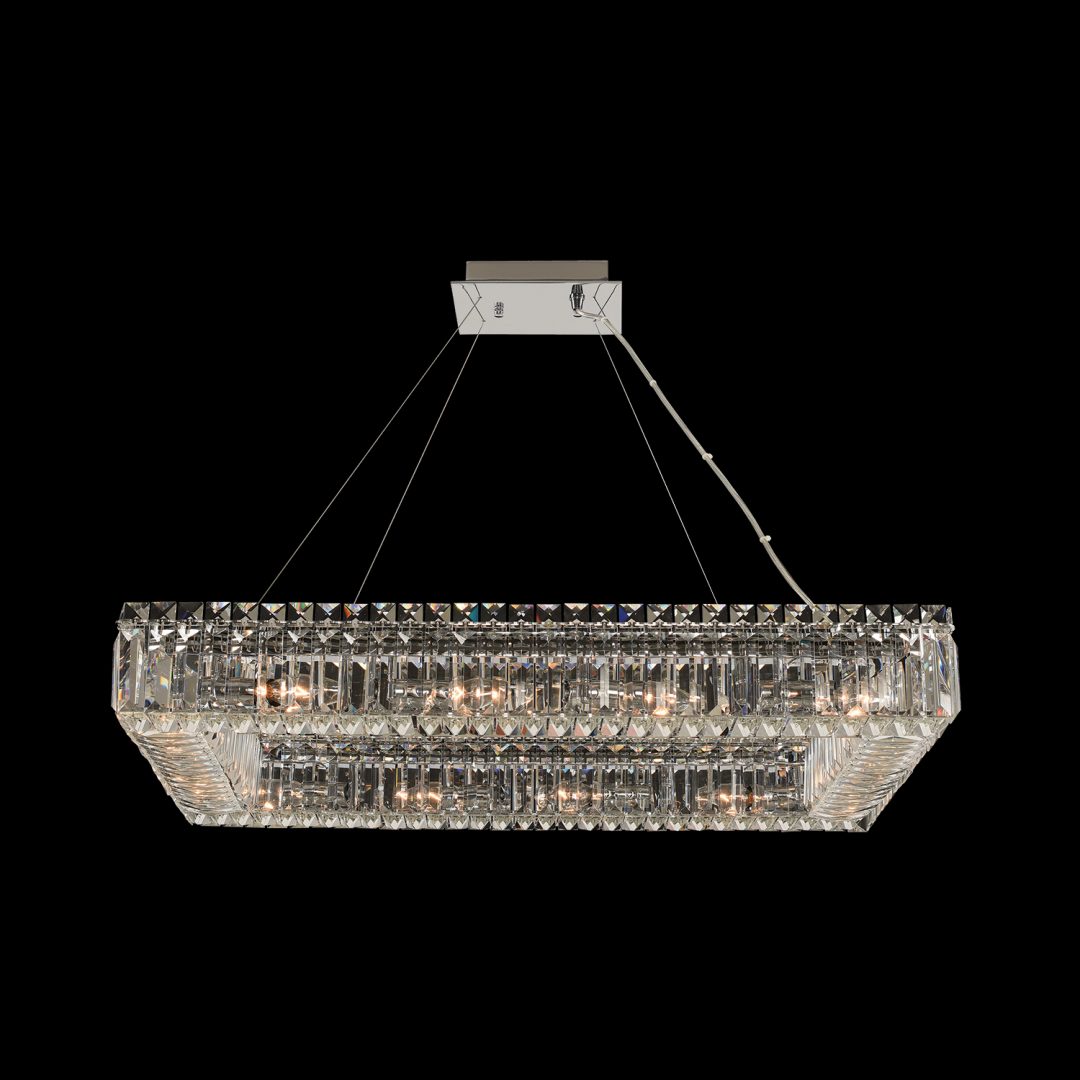 24'' Baguette 12 Light Chrome Linear Pendant