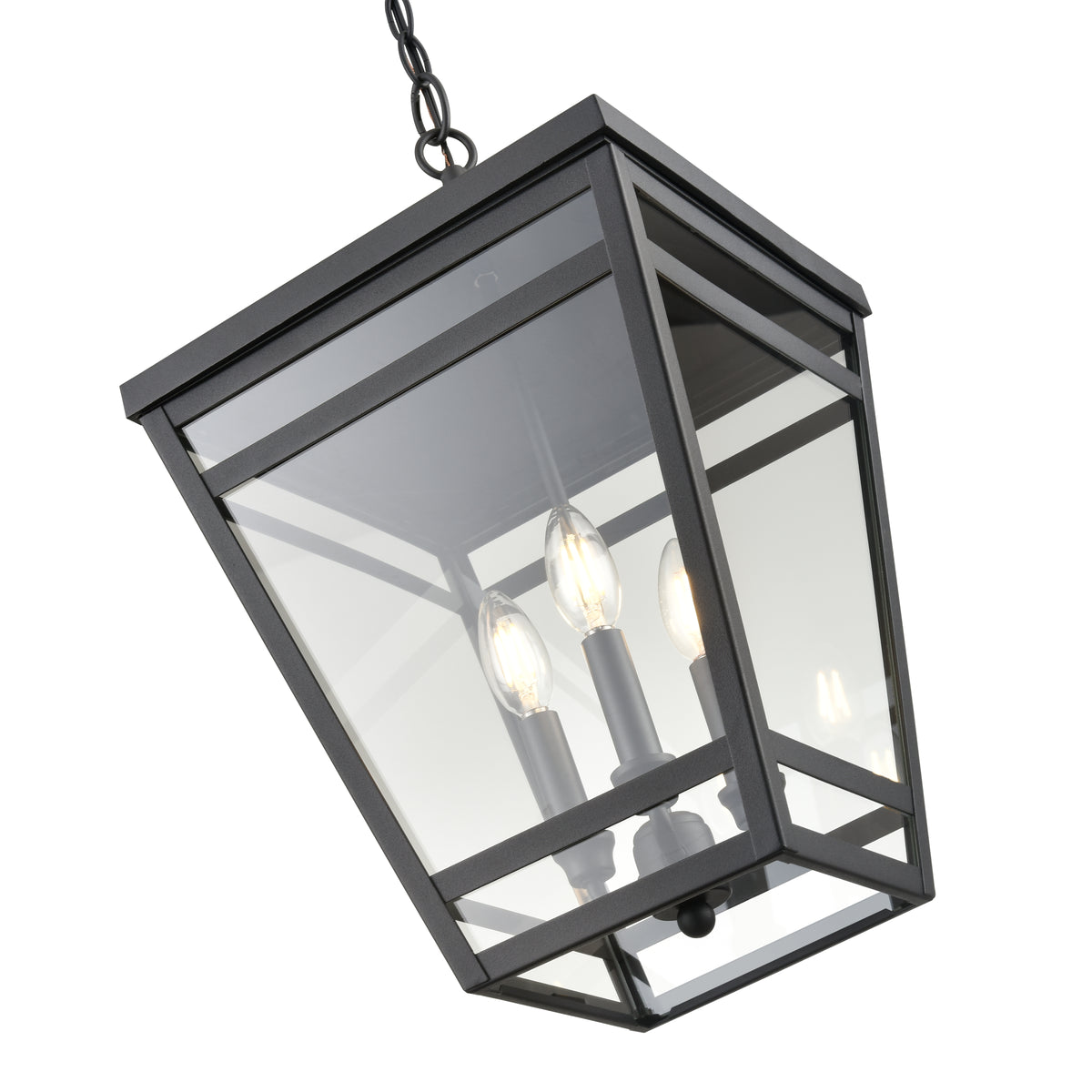 19.75'' Seager Textured Black 3 Light Hanging Lantern