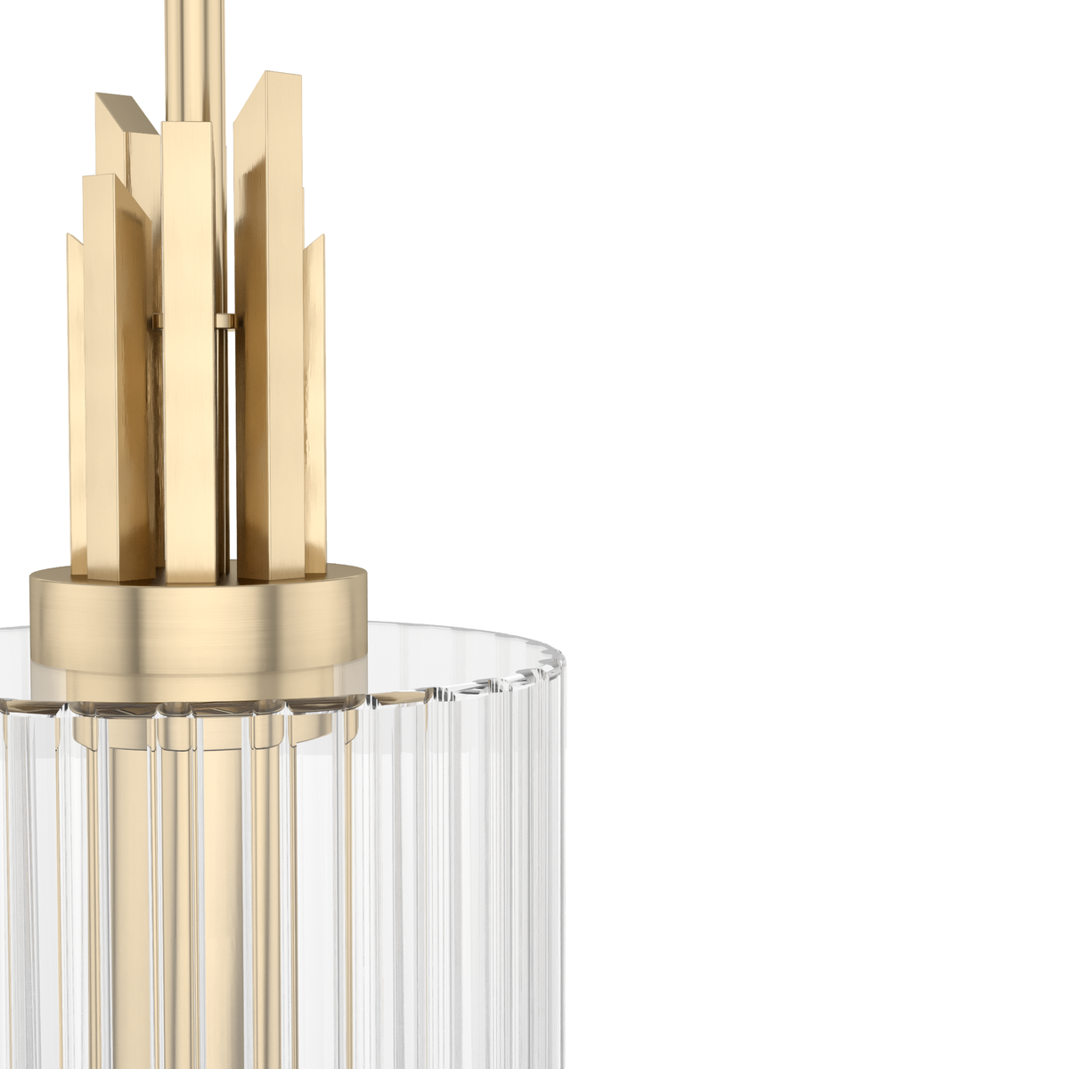 Gatz 6-inch 1-light Alturas Gold Pendant with Clear Fluted Glass