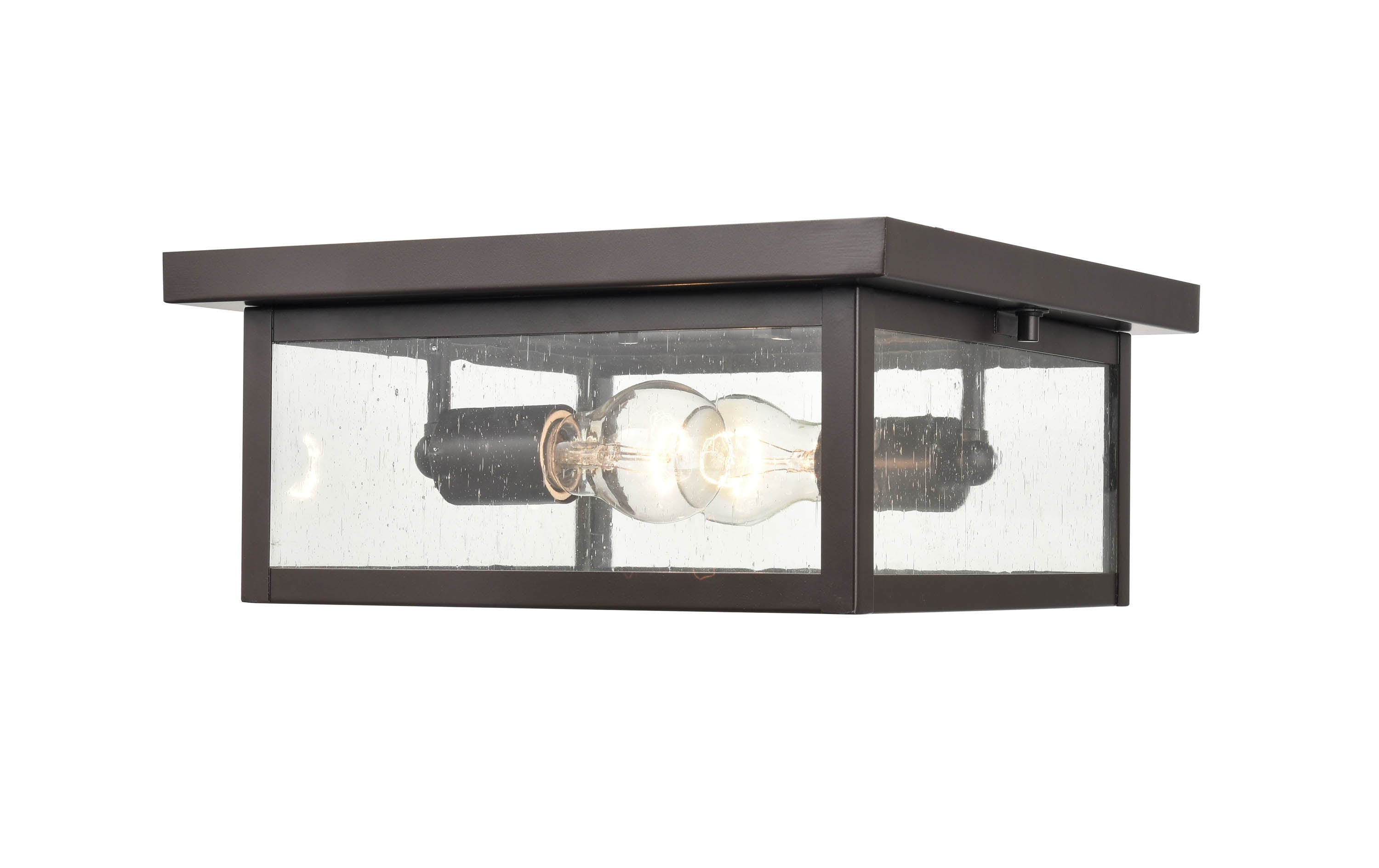 12-inch Evanton Powder Coated Bronze 2-Light Outdoor Flush Mount Ceiling Light