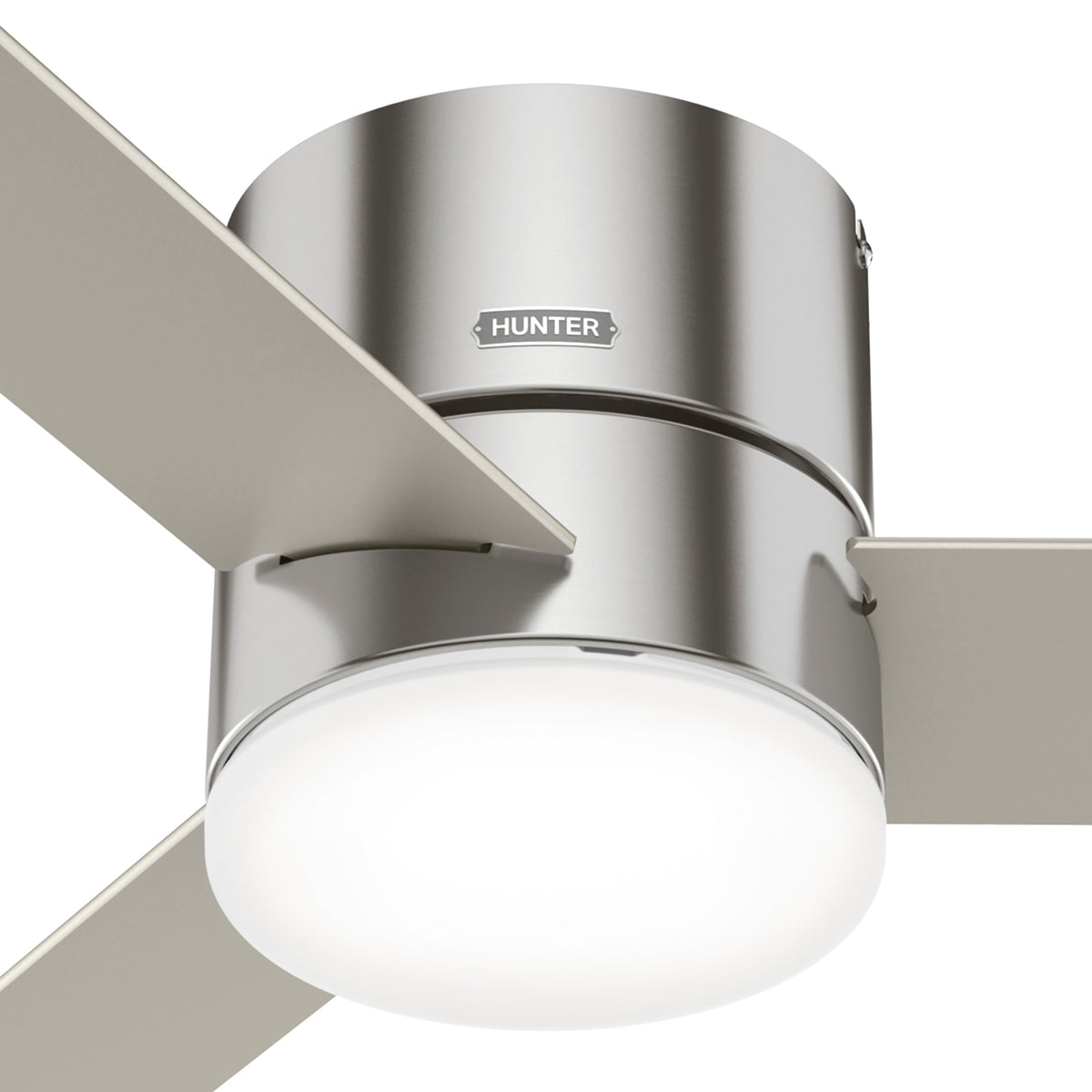 52 inch Minimus Brushed Nickel Low Profile Ceiling Fan with LED Light Kit and Handheld Remote
