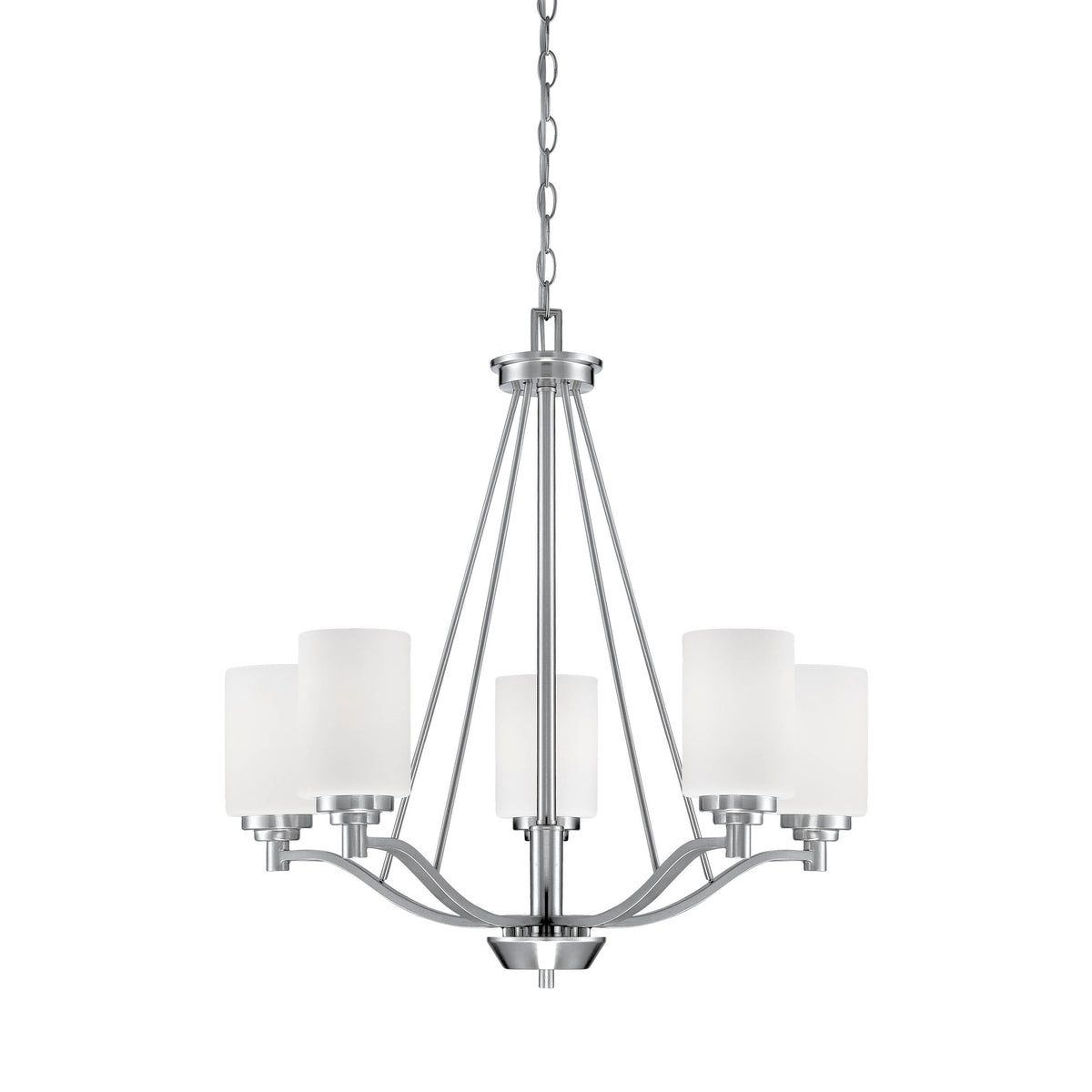26'' Durham Satin Nickel 5 Light Chandelier