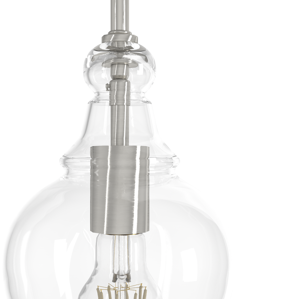 Maple Park 6-inch 1-light Brushed Nickel Pendant with Clear Glass