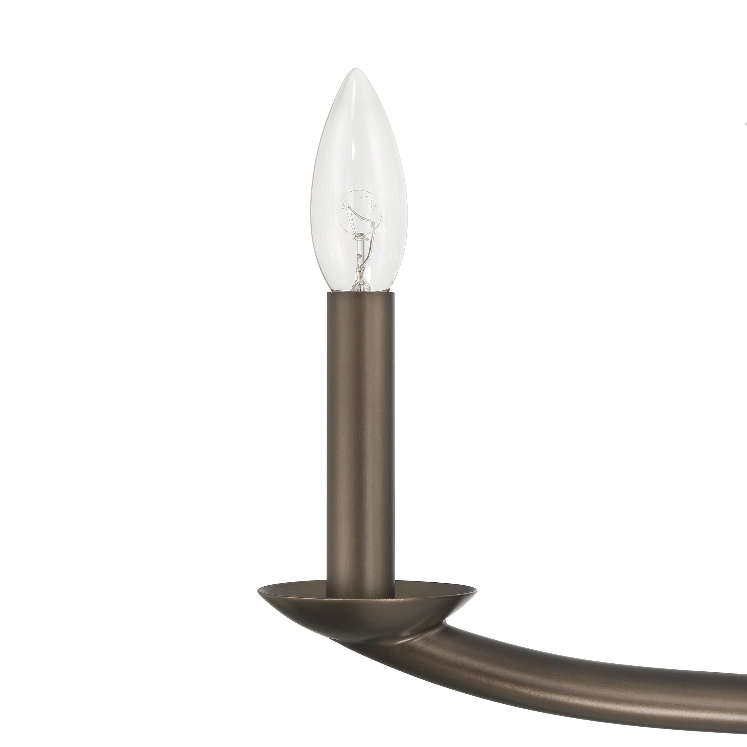 Bethany 56-inch 2-light Forged Bronze Linear Chandelier with Natural Linen Shades