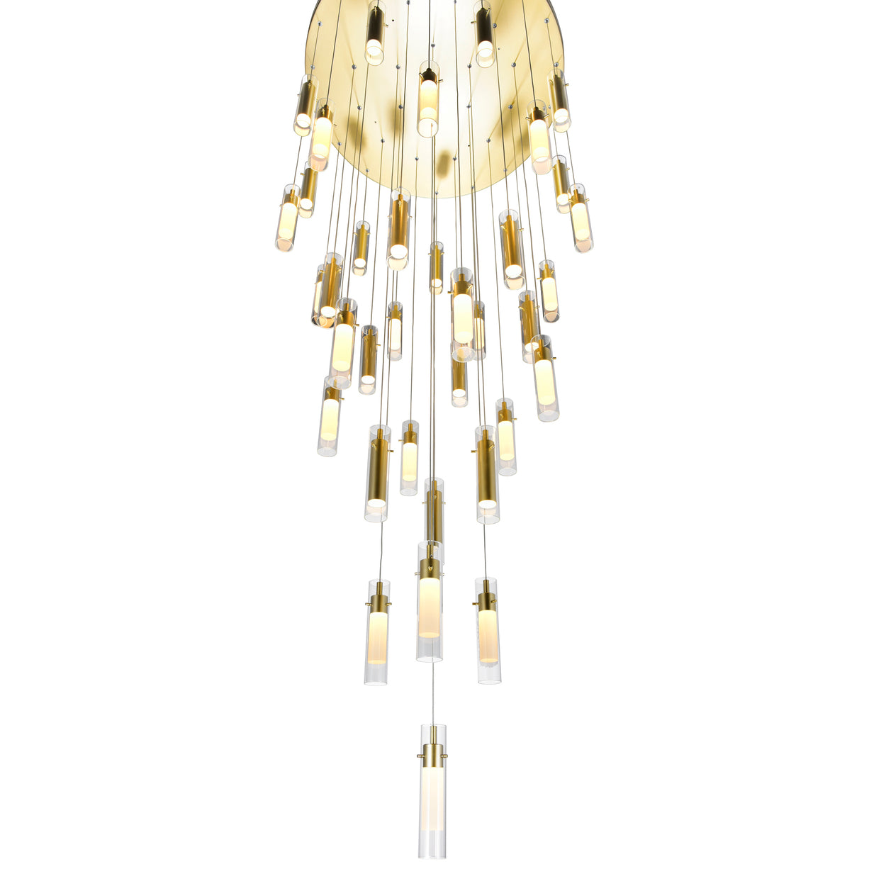 Olinda 33in Satin Gold Chandelier Integrated LED