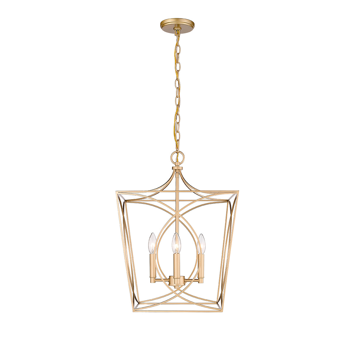 22'' Tracy Painted Modern Gold 4 Light Pendant