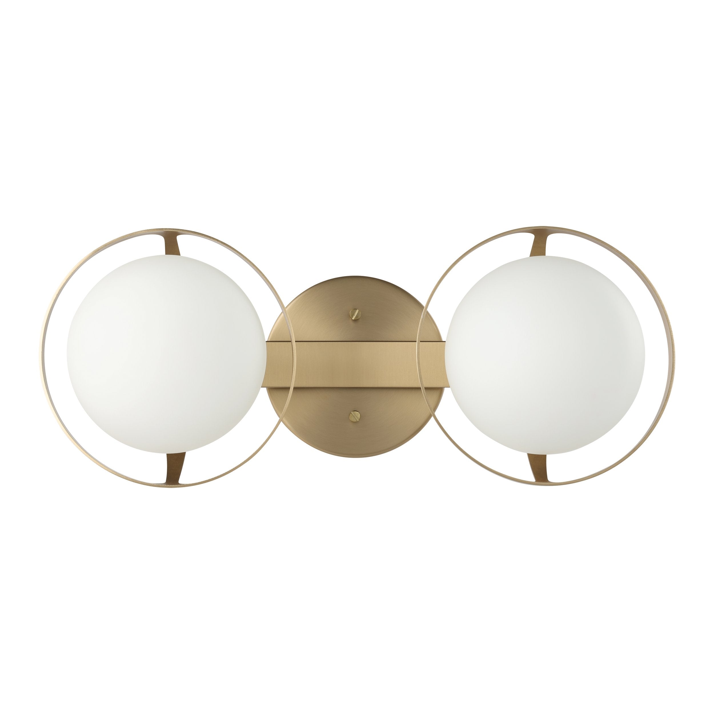 Parker 16-inch 2-light Champagne Gold Vanity Light with Etched Opal Glass Shades
