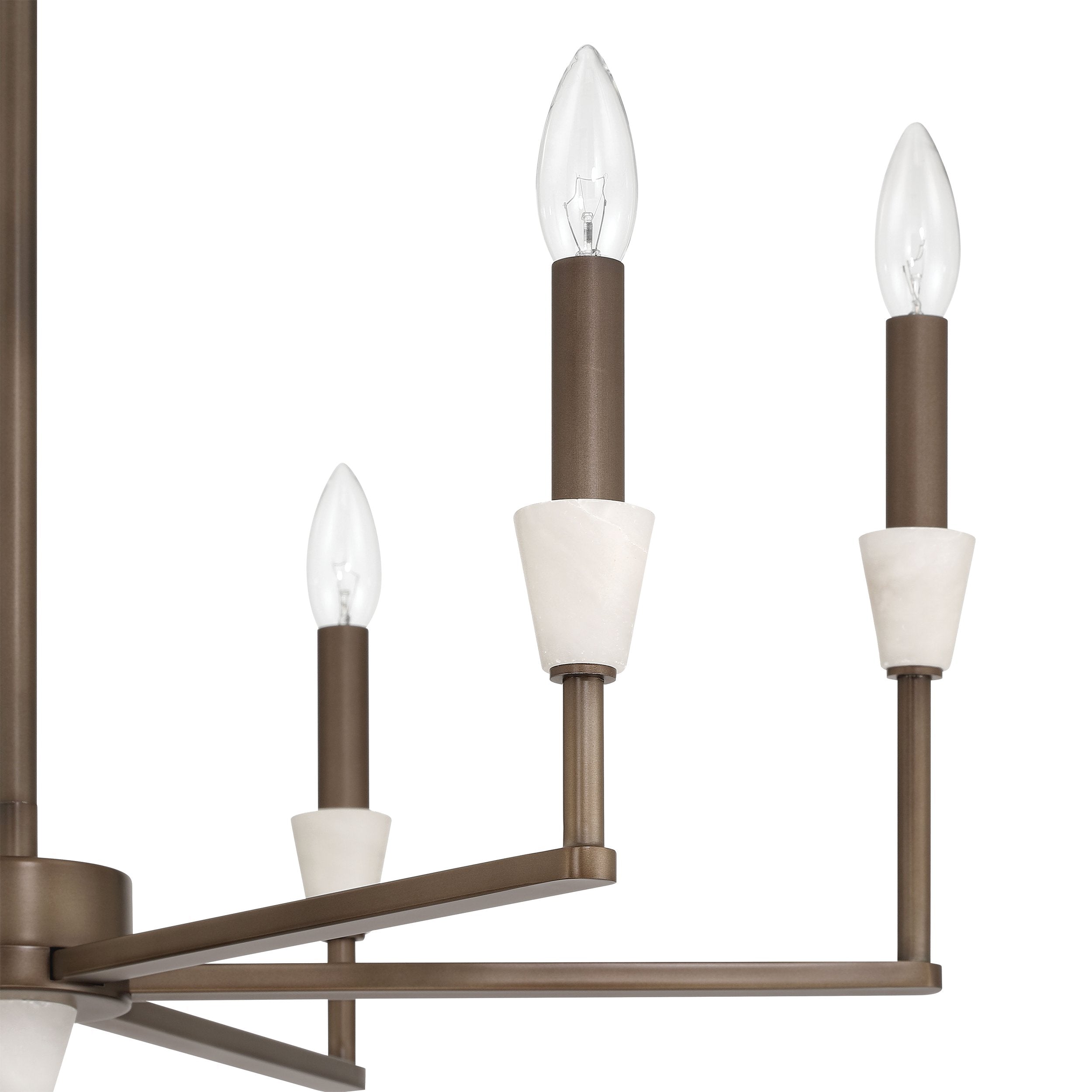 Montclair 26-inch 6-light Forged Bronze and Natural Alabaster Chandelier