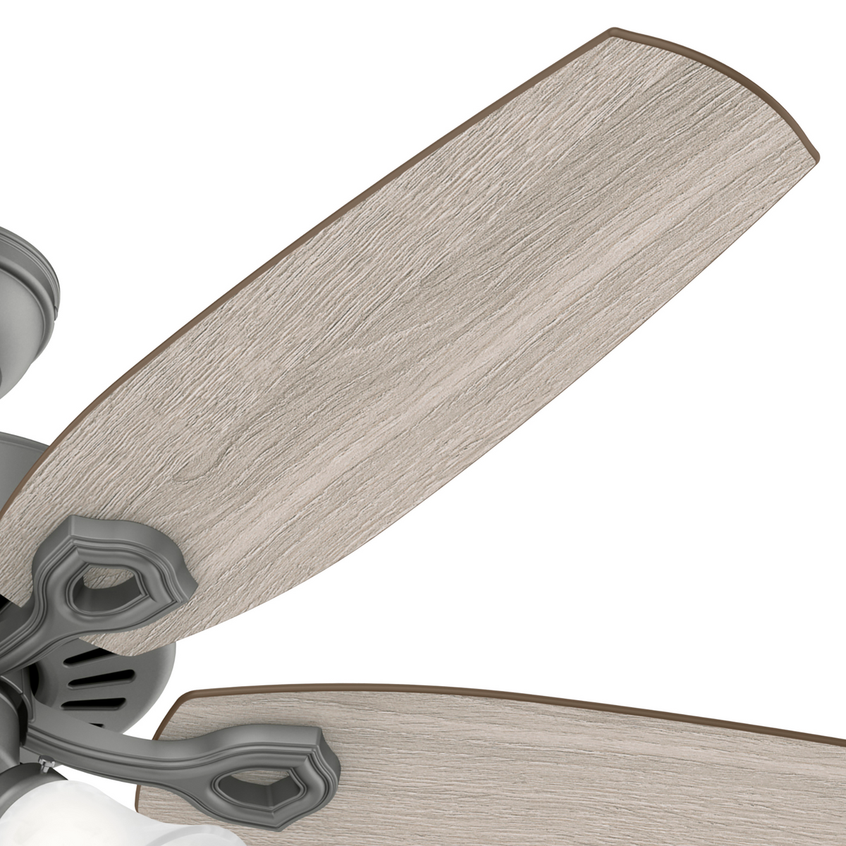52 inch Builder Matte Silver Ceiling Fan with LED Light Kit and Pull Chain
