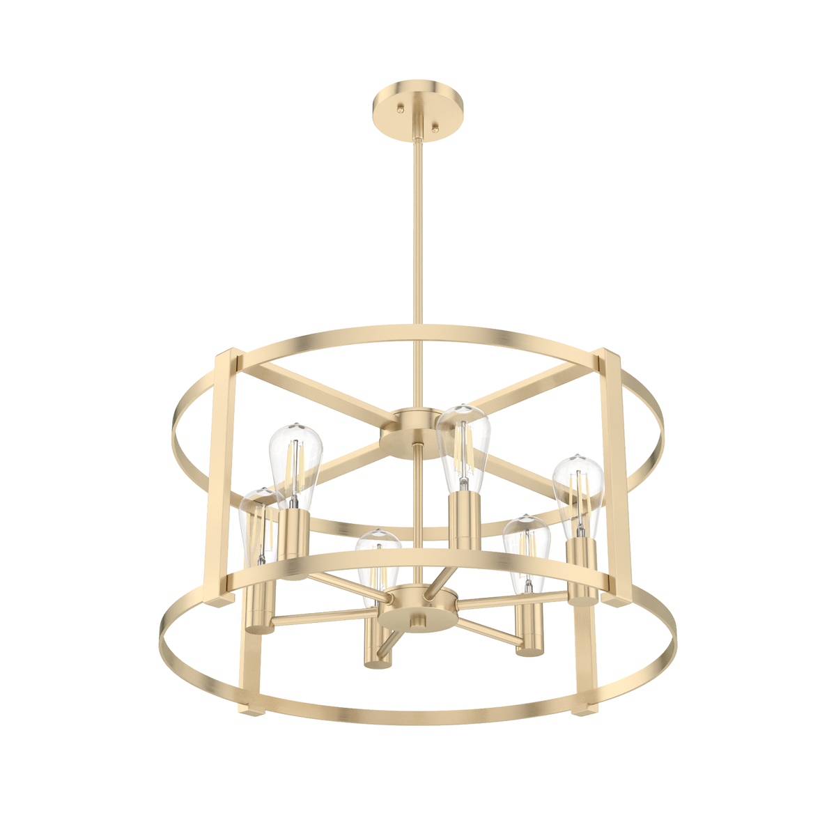 Astwood 26-inch 6-light Alturas Gold Drum Chandelier with Clear Glass