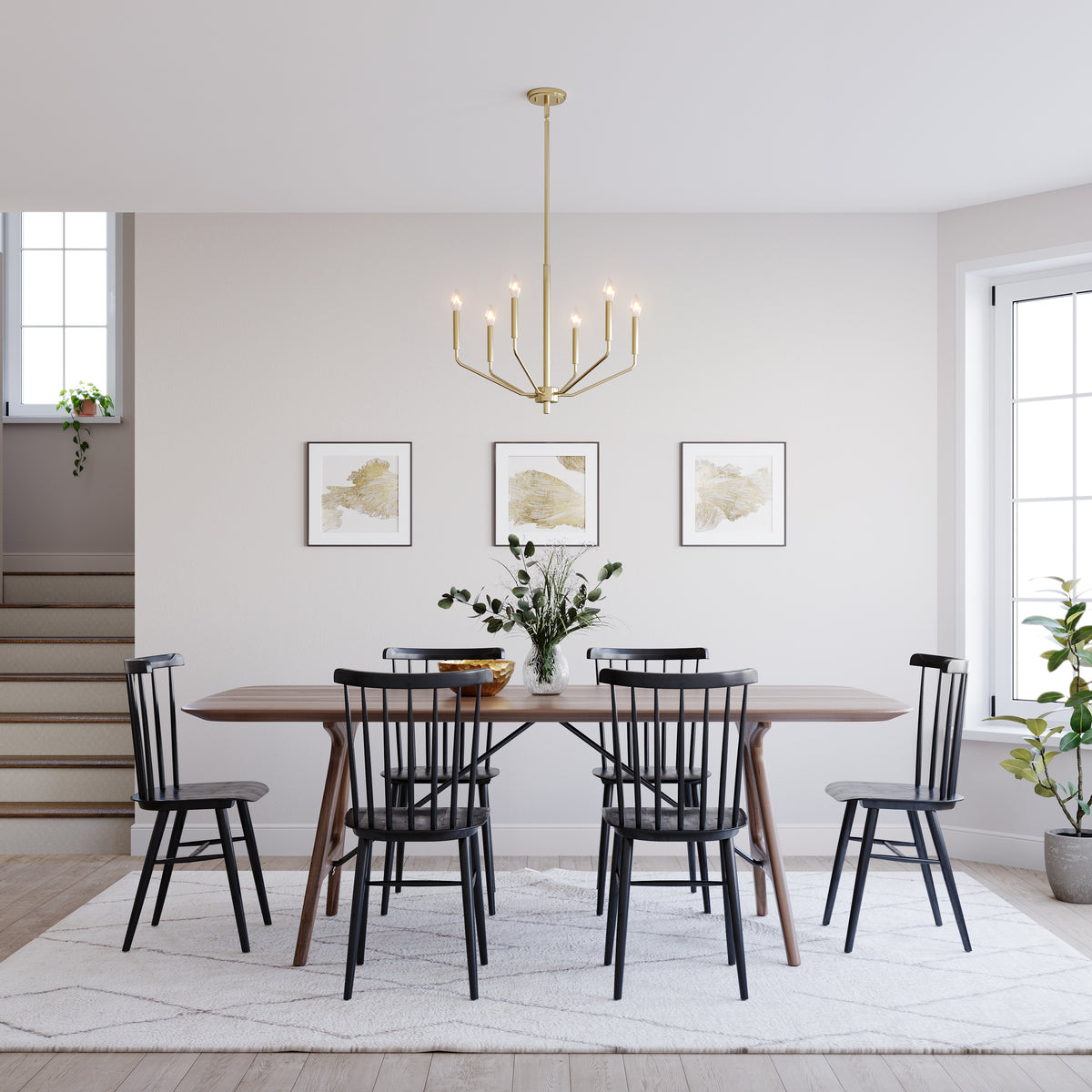18.75'' Laurell Modern Gold 6 Light Chandelier