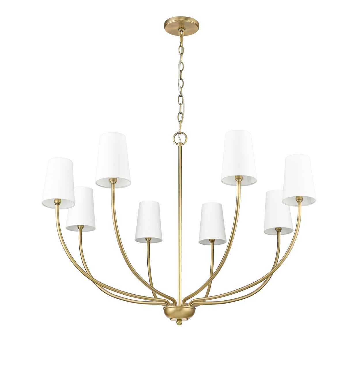 31'' Kandor Vintage Brass 8 Light Chandelier