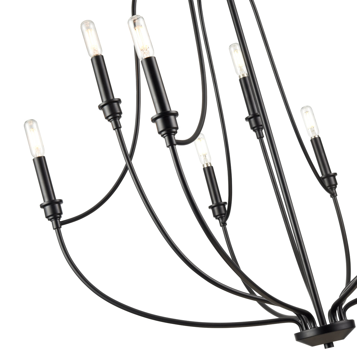 37.25'' Senoia Matte Black 9 Light Chandelier