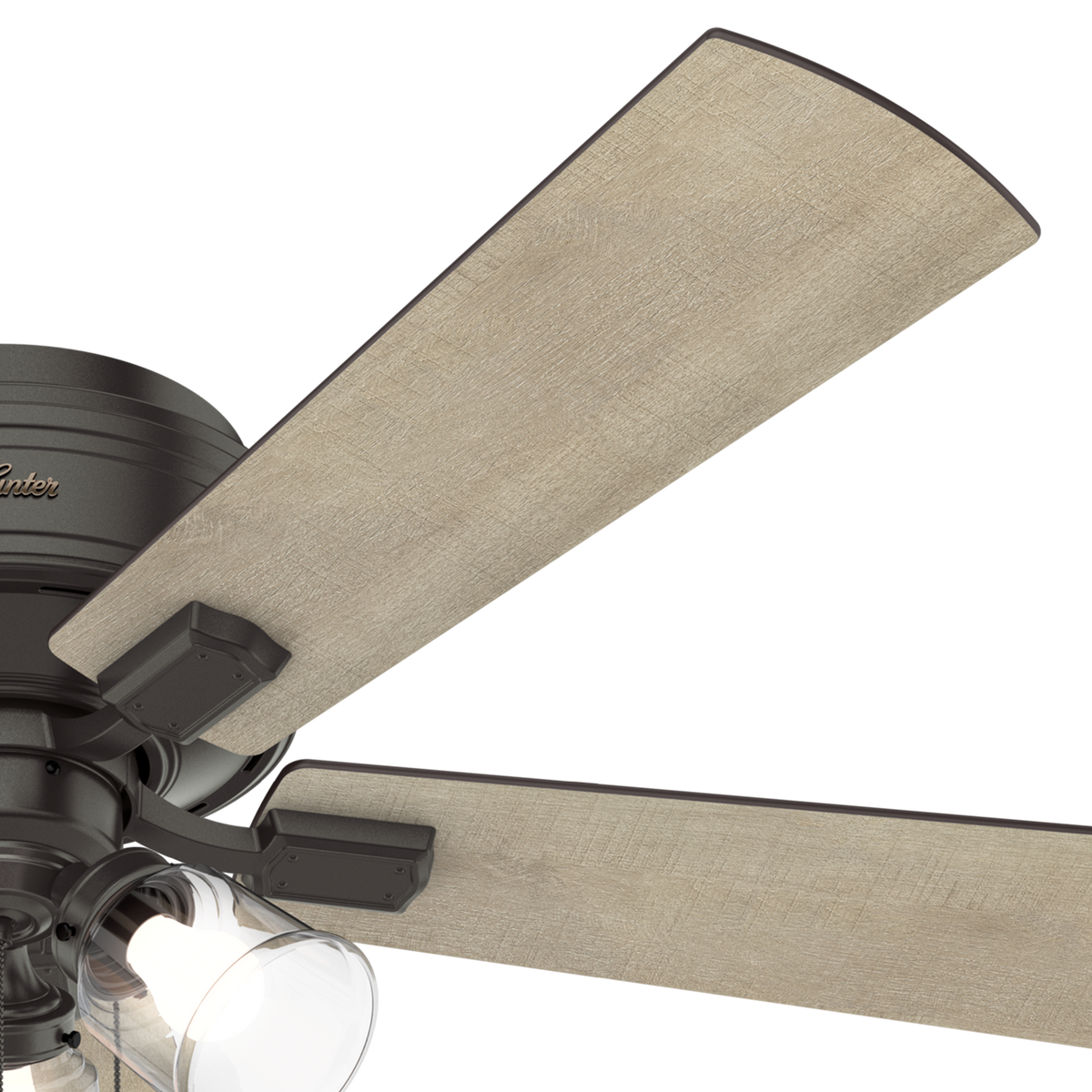 52 inch Crestfield Noble Bronze Low Profile Ceiling Fan with LED Light Kit and Pull Chain