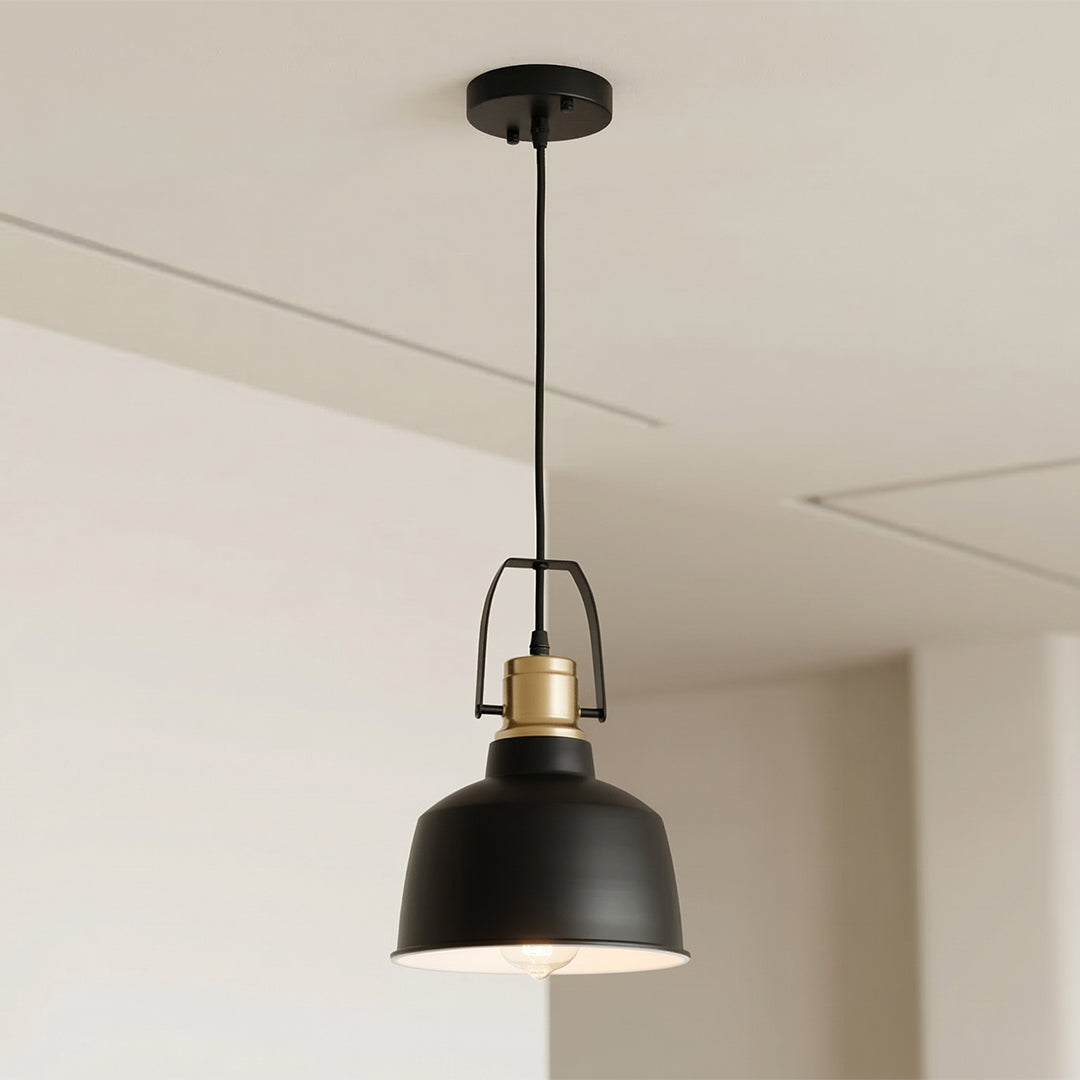 Elisa 1 Light Black Pendant Down Pendant