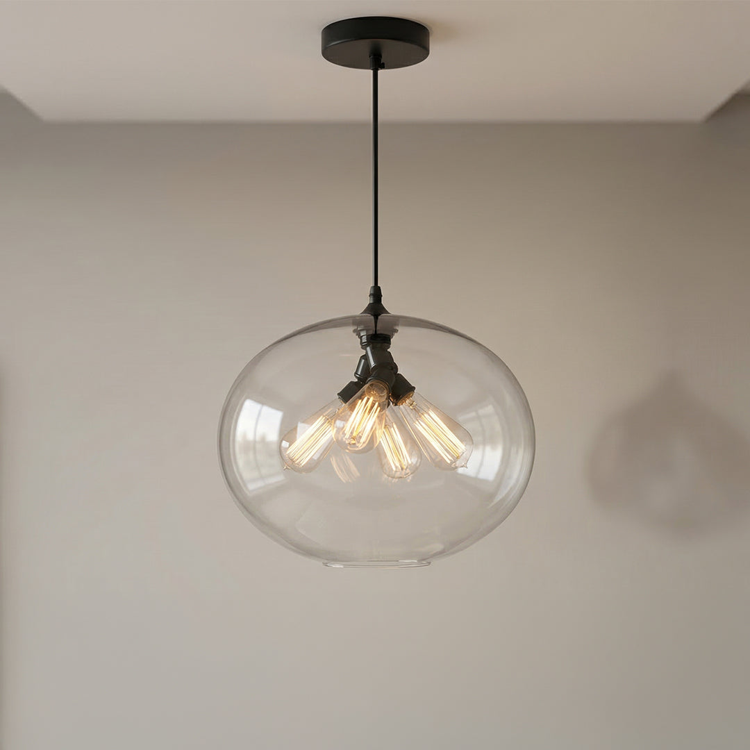 Glass 4 Light 16in Glass Pendant Light