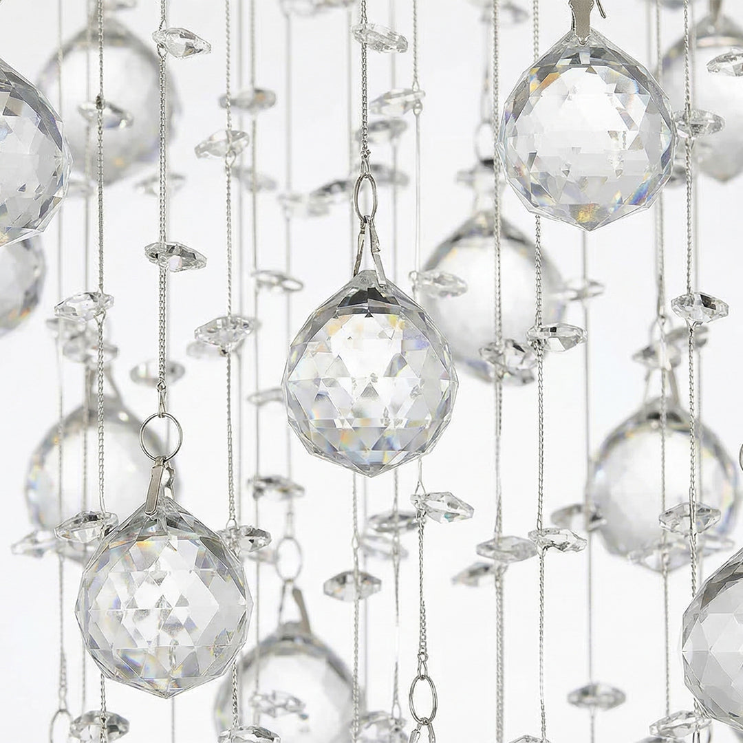 Rain Drop 4 Light Chrome Chandelier