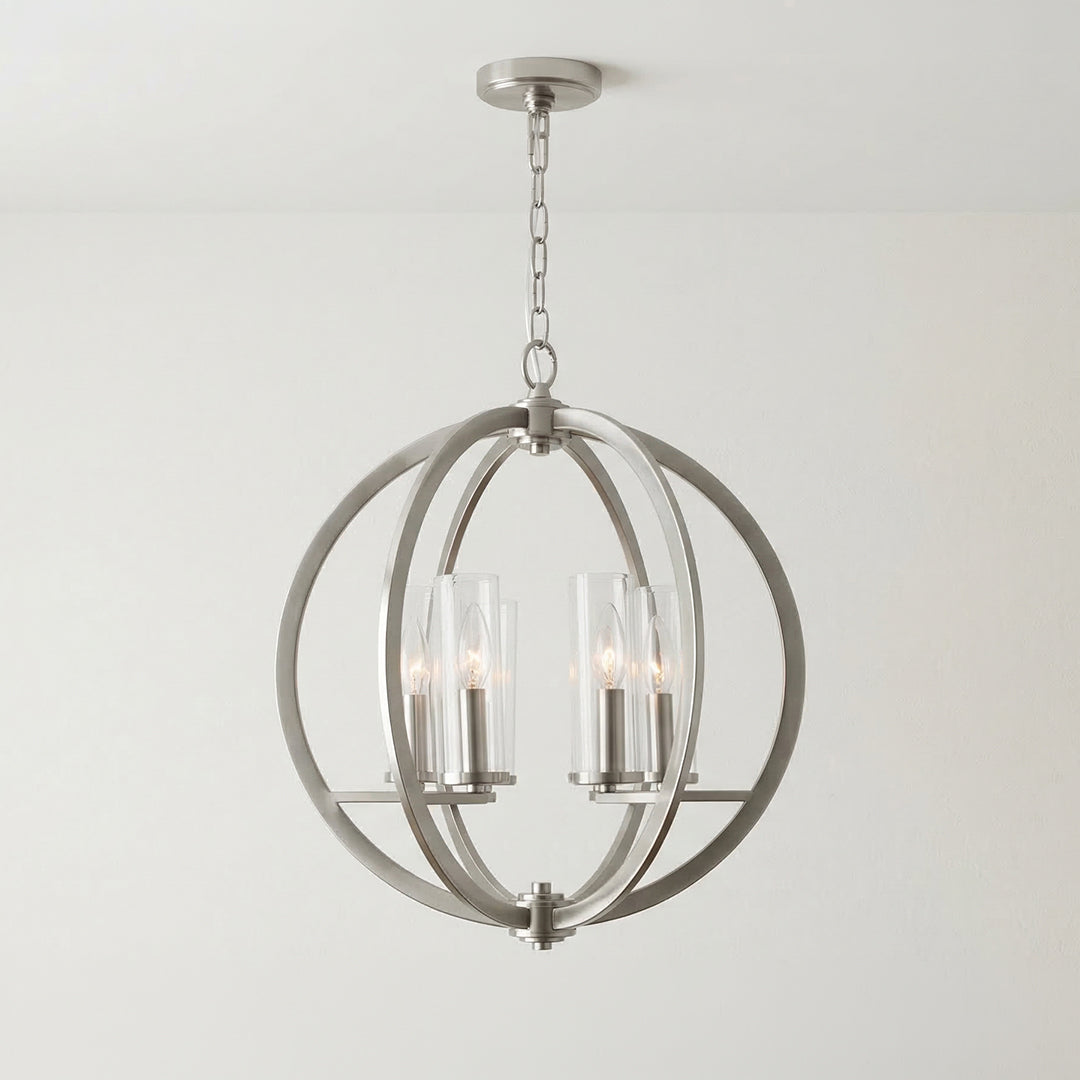 Elton 6 Light Satin Nickel Chandelier
