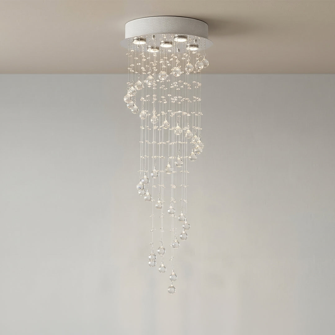 Spiral 5 Light Chrome Chandelier