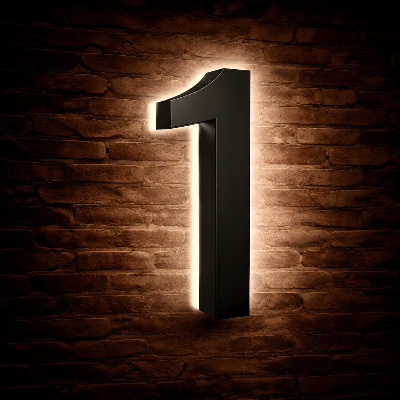 Illuminated Address Numbers - Stainless Steel 2700K