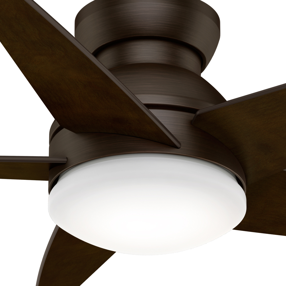 Casablanca 44 inch Isotope Brushed Cocoa Low Profile Ceiling Fan with LED Light Kit and Wall Control
