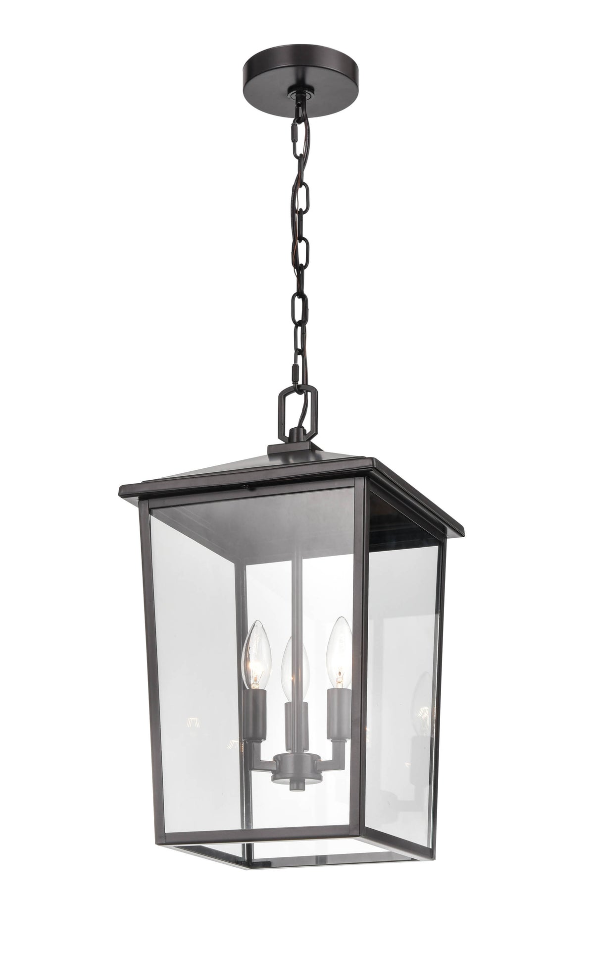 19.75'' Fetterton Powder Coated Bronze 3 Light Hanging Lantern