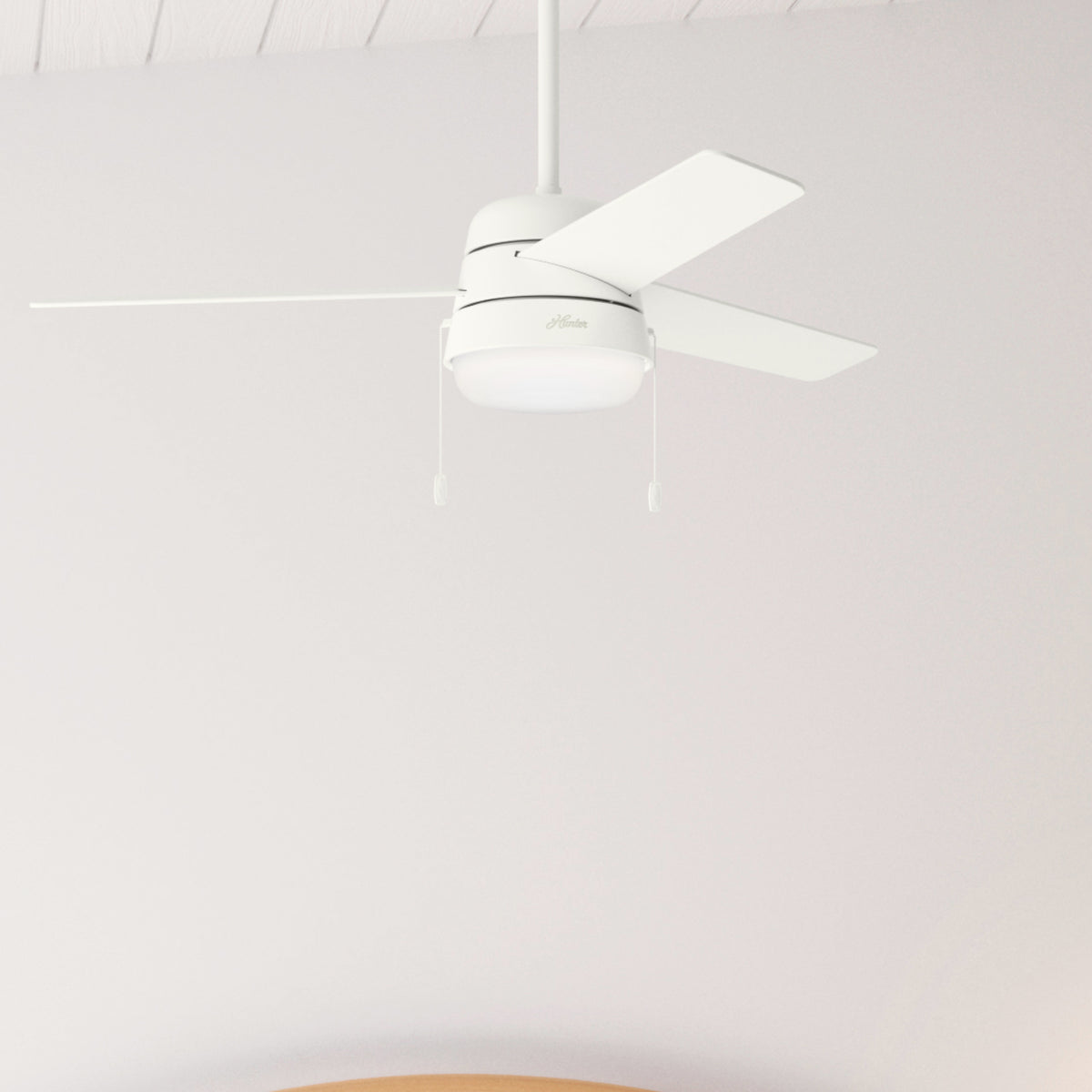 52 inch Aker Fresh White Ceiling Fan with LED Light Kit and Pull Chain