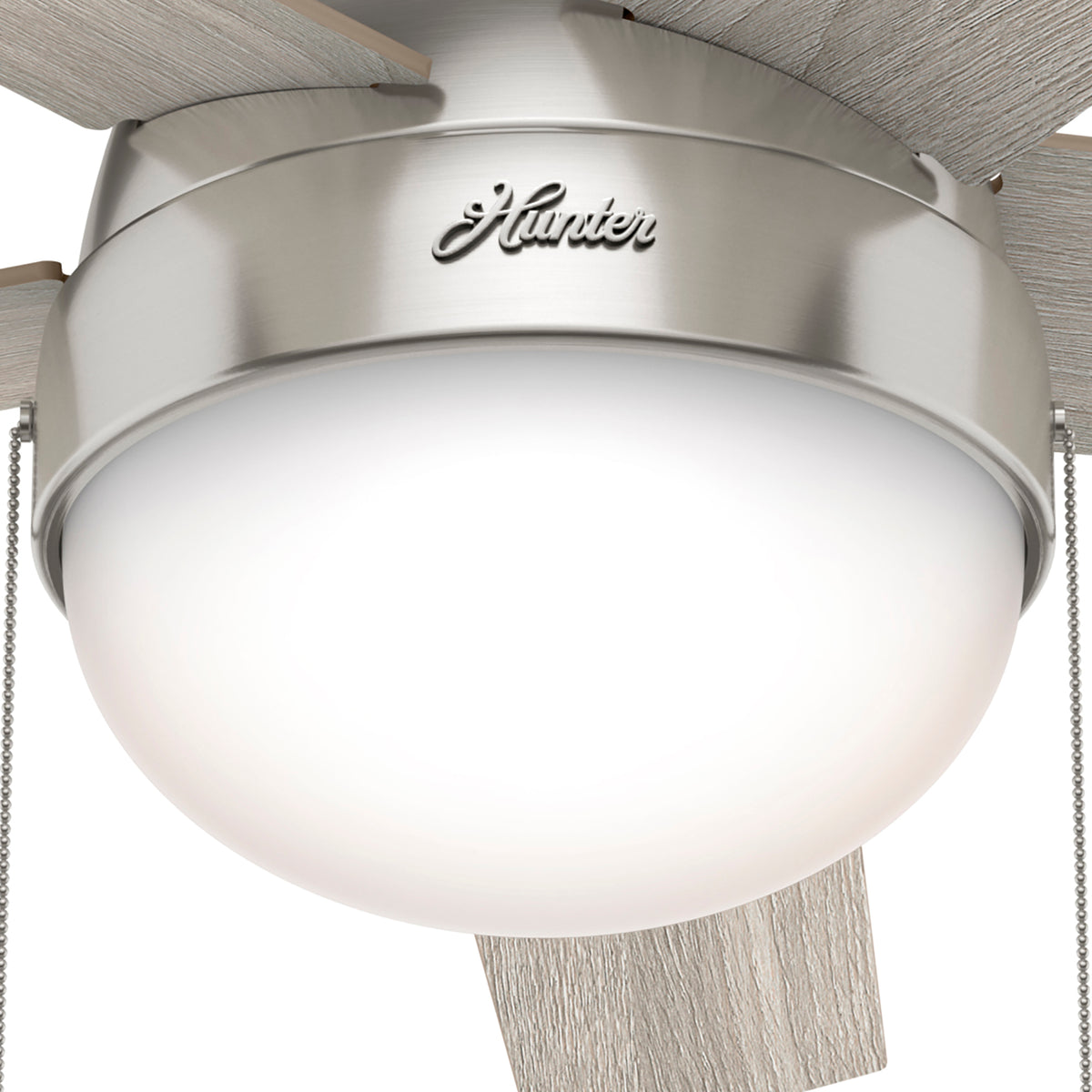 46 inch Anslee Brushed Nickel Low Profile Ceiling Fan with LED Light Kit and Pull Chain
