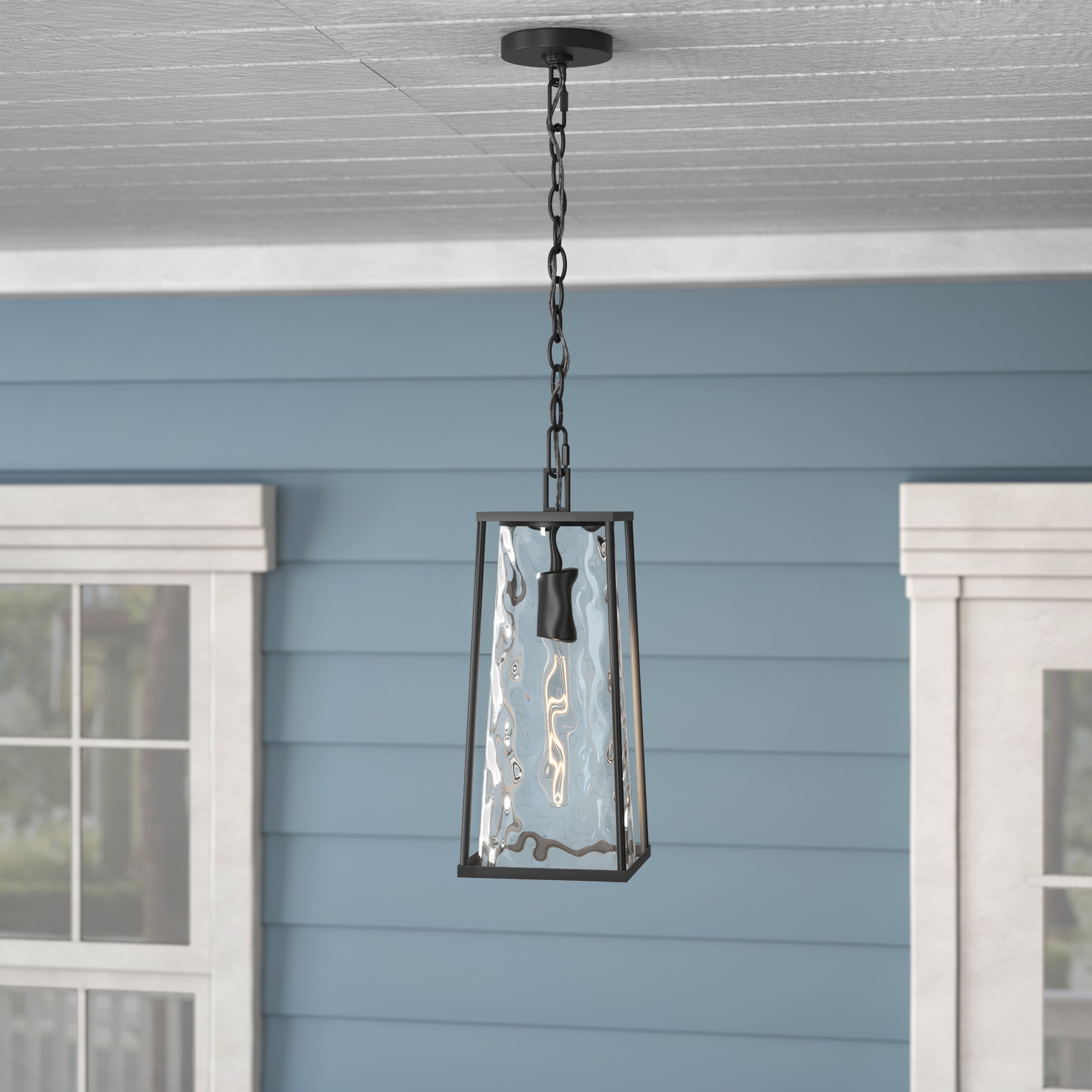 17.5'' Dutton Powder Coated Black 1 Light Hanging Lantern
