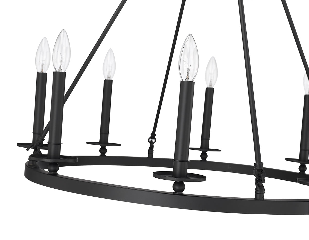 28-inch Florence Matte Black 8-Light Chandelier