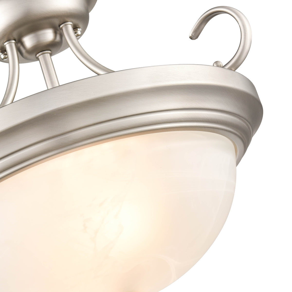 12'' Satin Nickel 2 Light Semi-Flush Mount