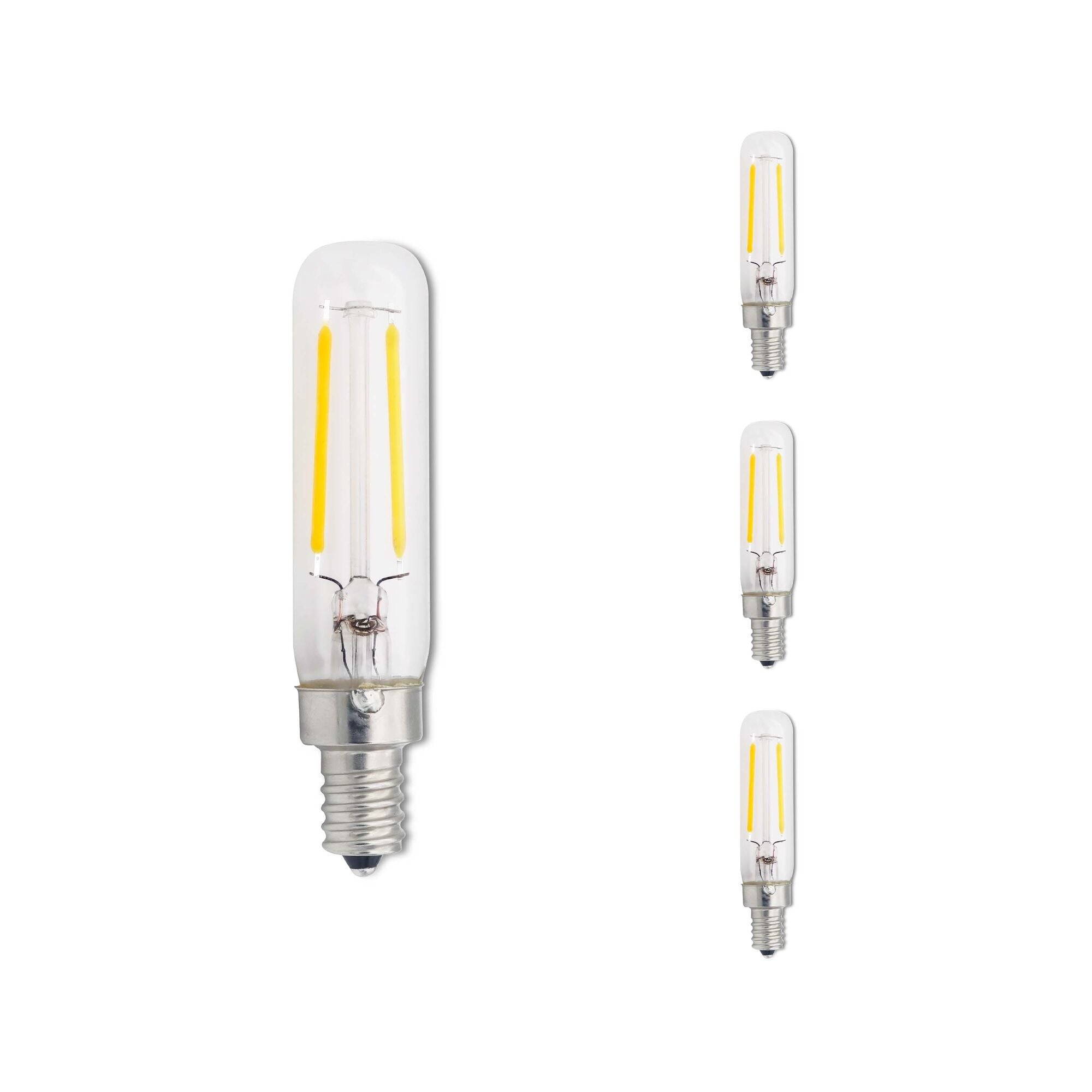 T6 2.5W Dimmable Clear Filament LED Light Bulb with E12 Base, 2700K, 250 Lumens, 4-Pack