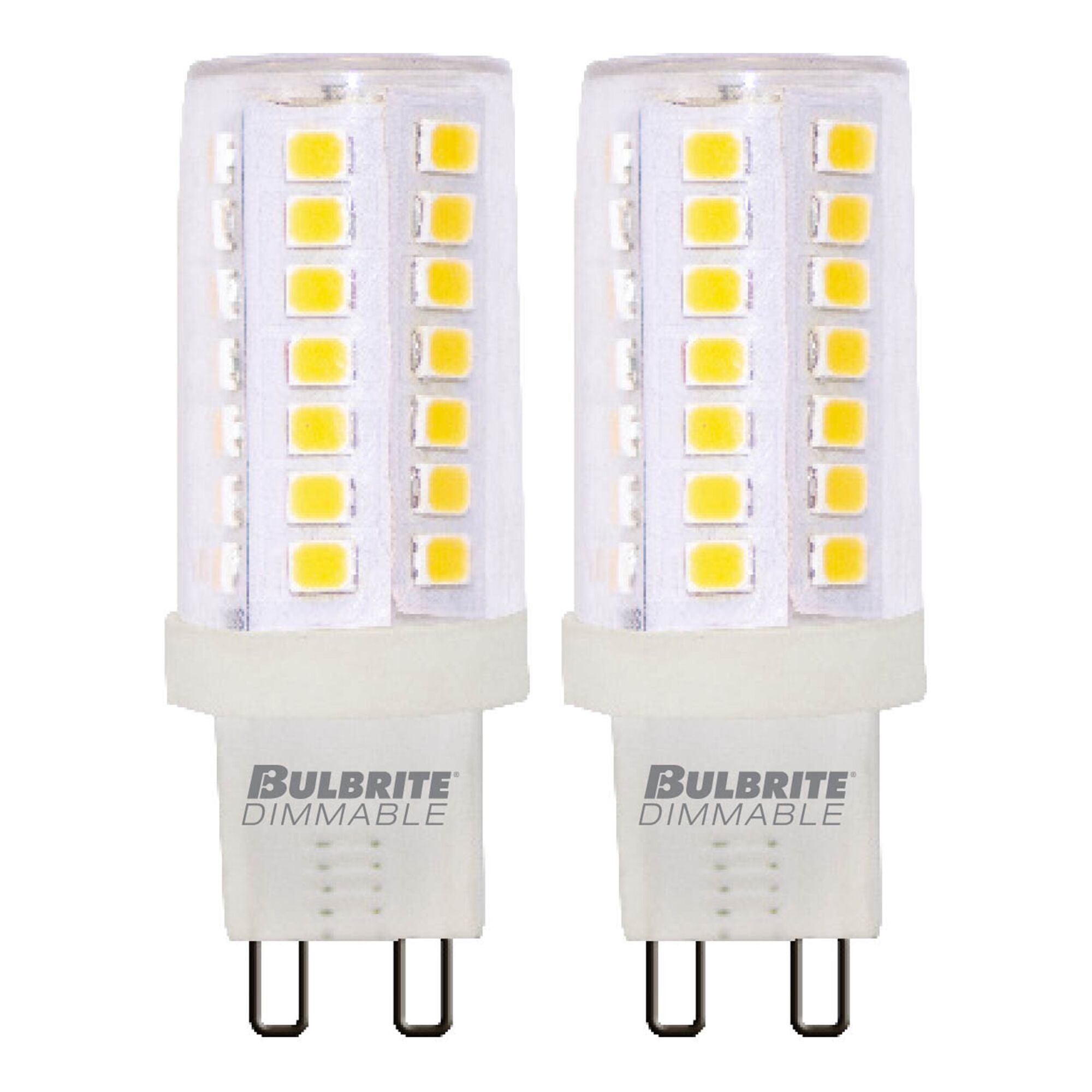 T6 5W Dimmable Clear LED Light Bulb with G9 Base, 3000K, 550 Lumens, 2-Pack