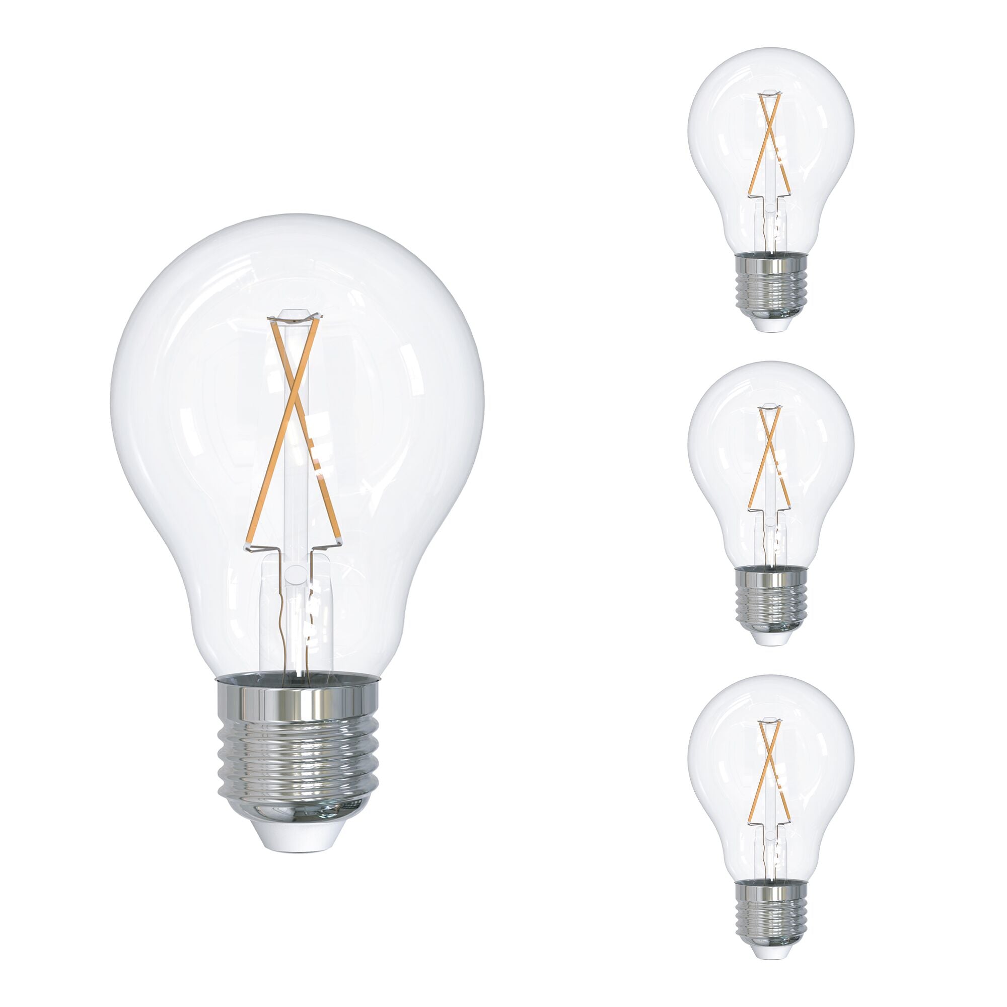 A19 2.5W Dimmable Clear Filament LED Light Bulb with E26 Base, 2700K, 250 Lumens, 6-Pack, 25W Equivalent
