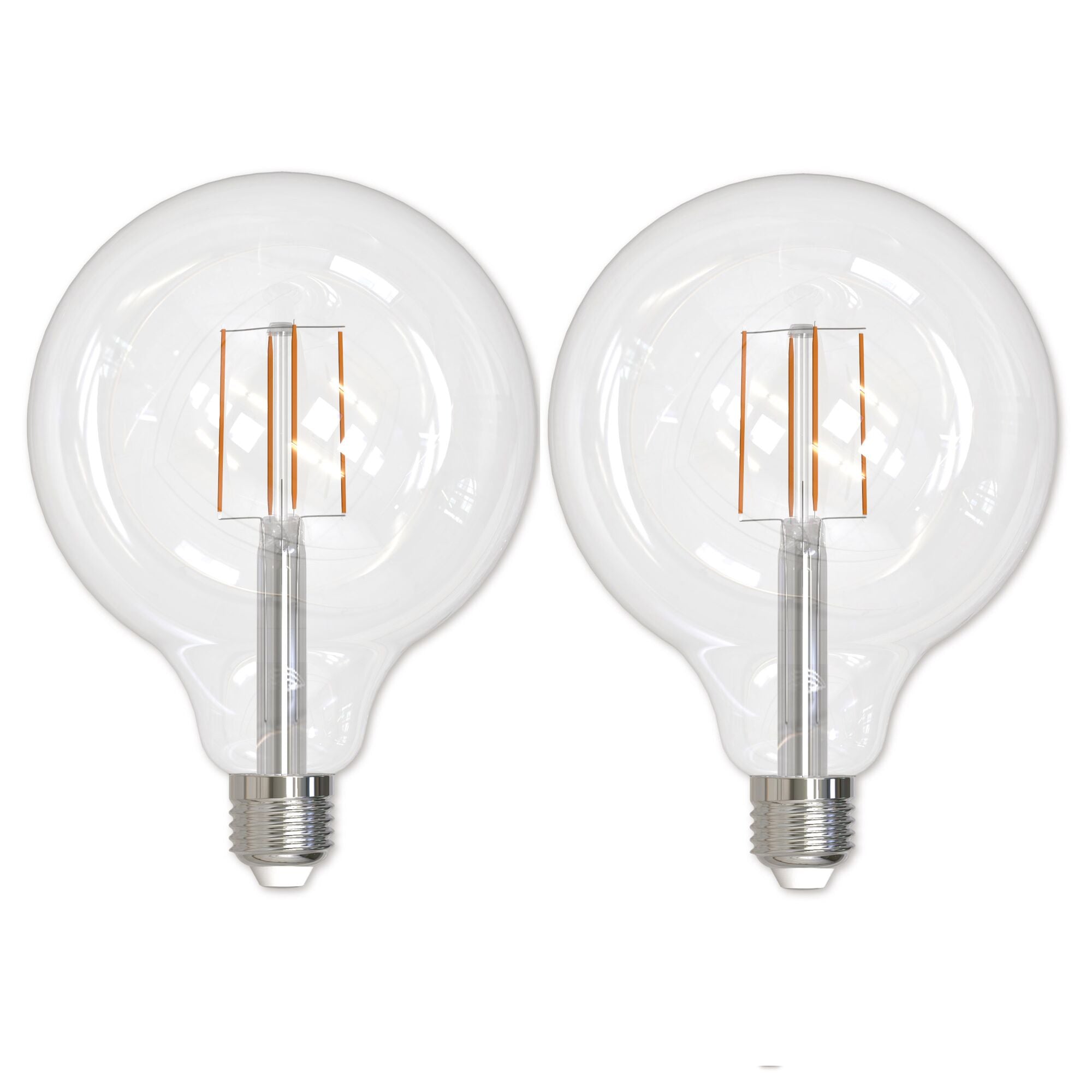 G40 8.5W Dimmable Clear Filament LED Light Bulb with E26 Base, 3000K, 800 Lumens, 2-Pack