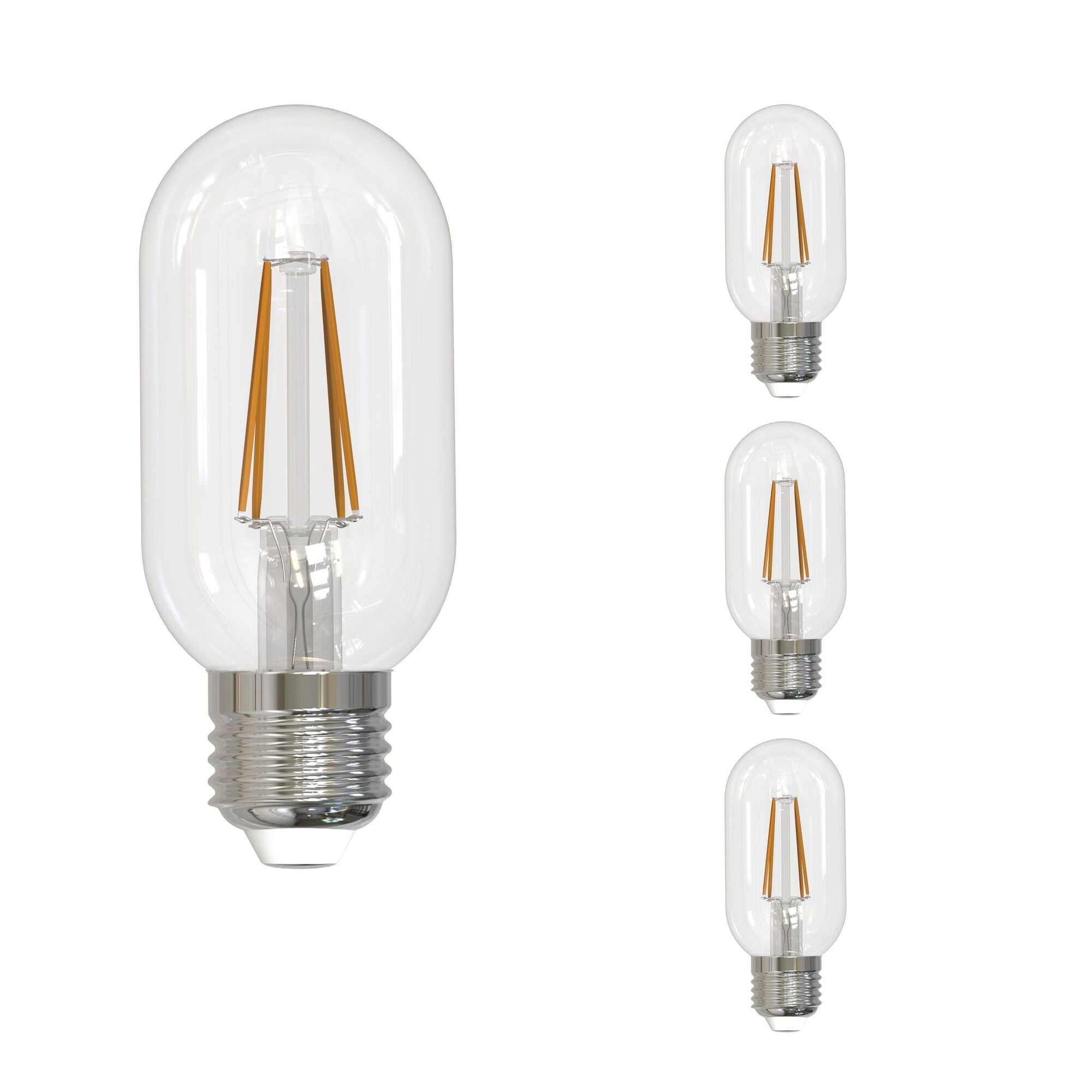 T14 5W Dimmable Clear Filament LED Light Bulb with E26 Base, 2700K, 450 Lumens, 4-Pack