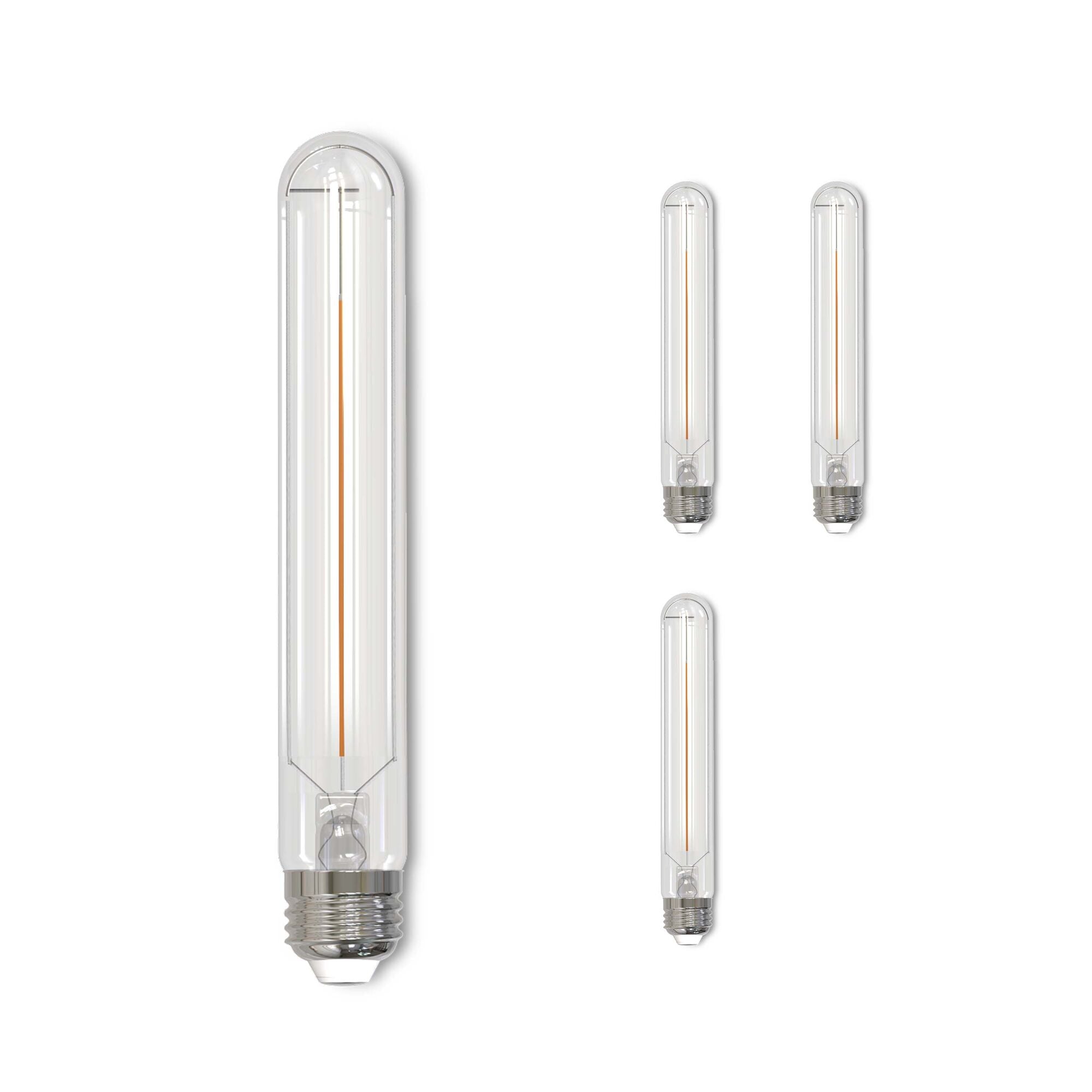 T9 5W Dimmable Clear Filament LED Light Bulb with E26 Base, 3000K, 250 Lumens, 4-Pack