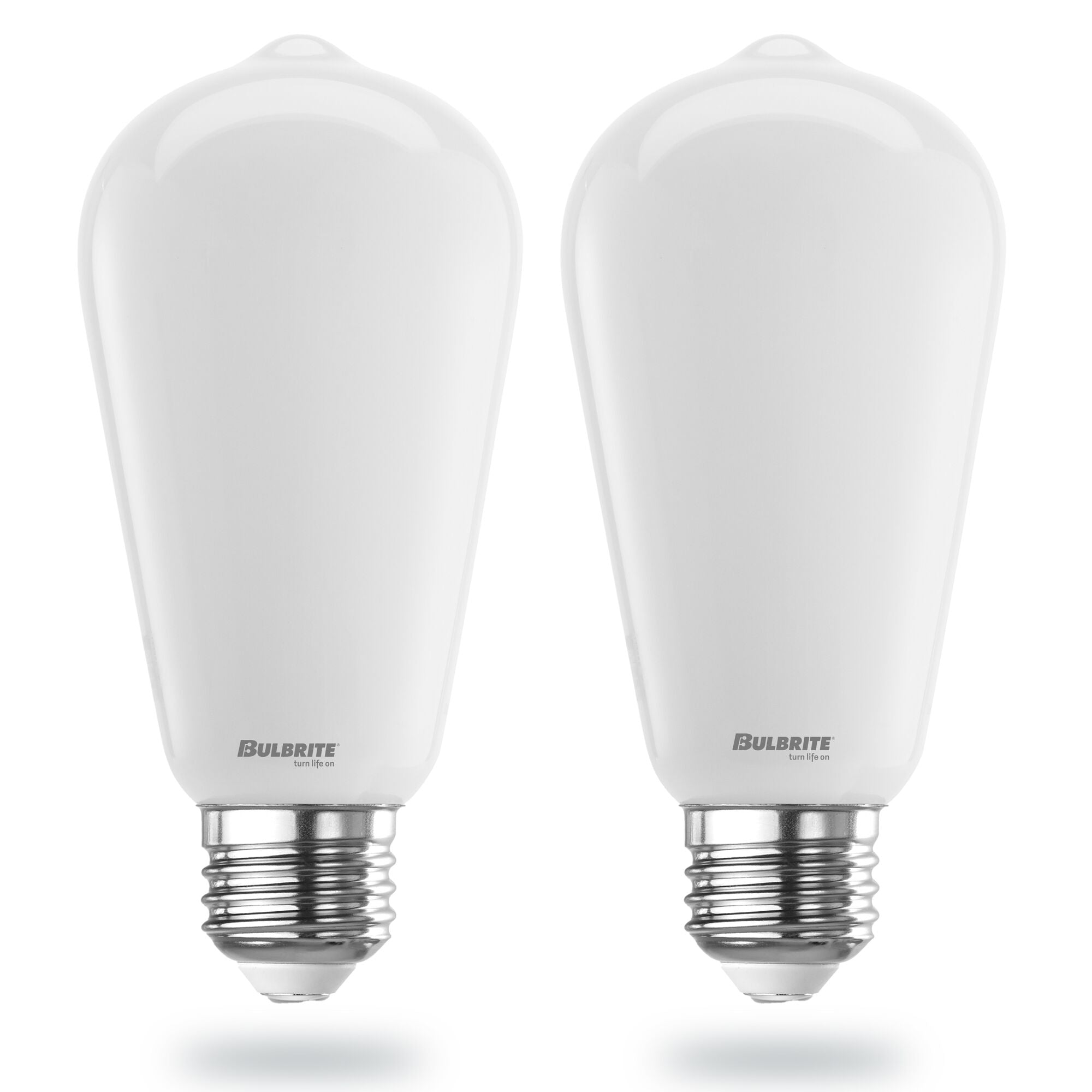 Warm Dims ST18 9W Dimmable Milky Filament LED Light Bulb with E26 Base, 3000K-1800K, 800 Lumens, 2-Pack