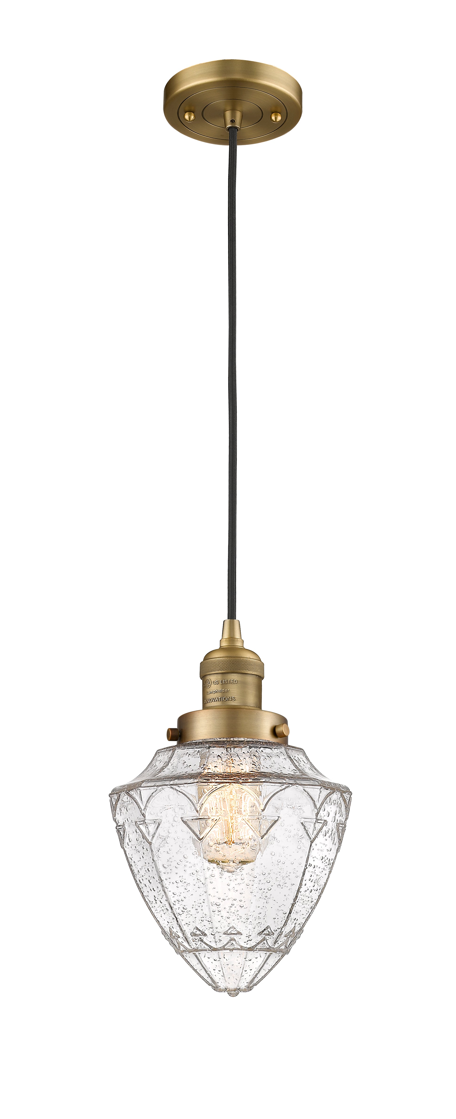 Franklin Restoration Mini Pendant Brass 7 inch