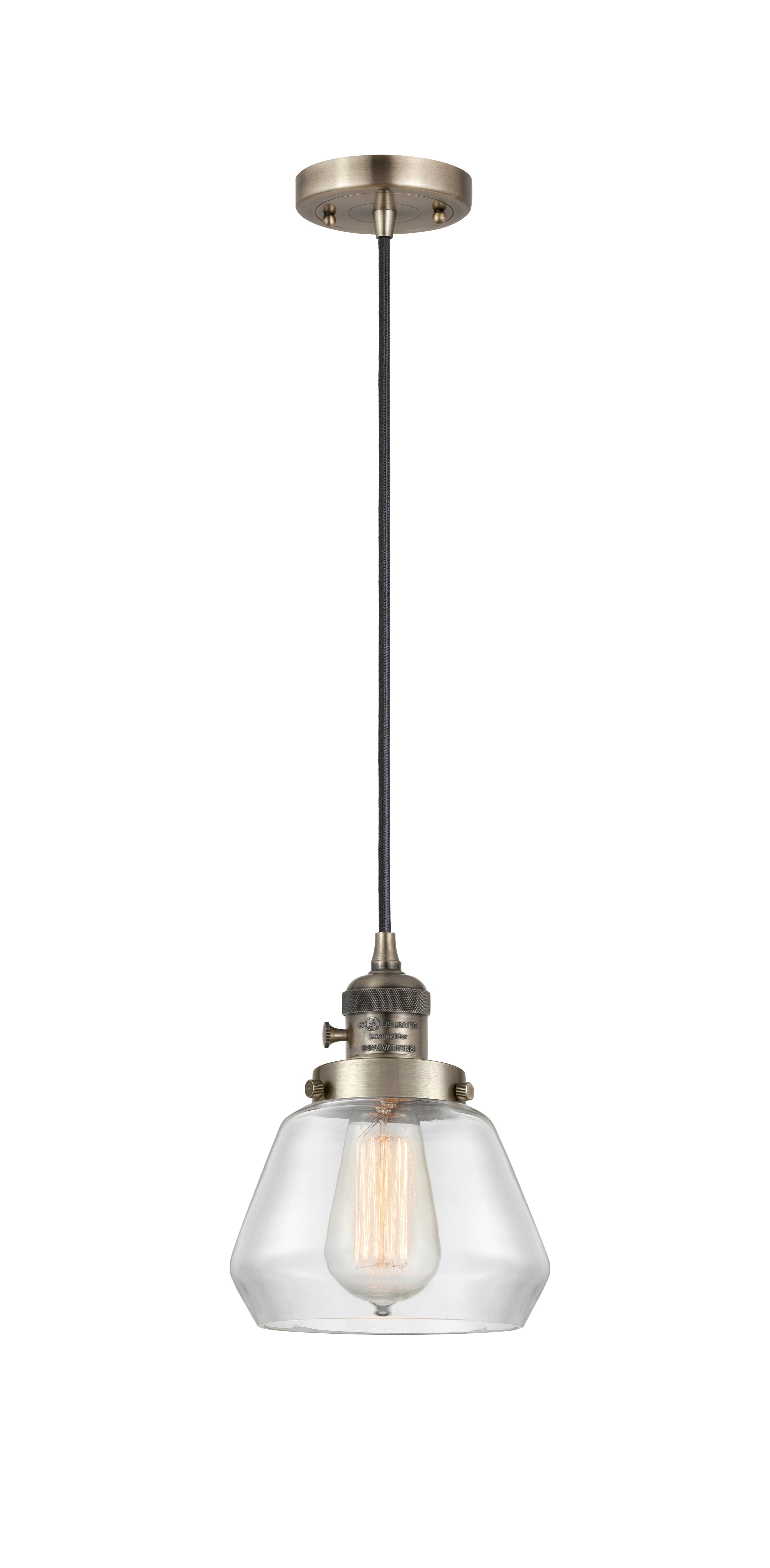 Franklin Restoration Mini Pendant 7 Inch Brass