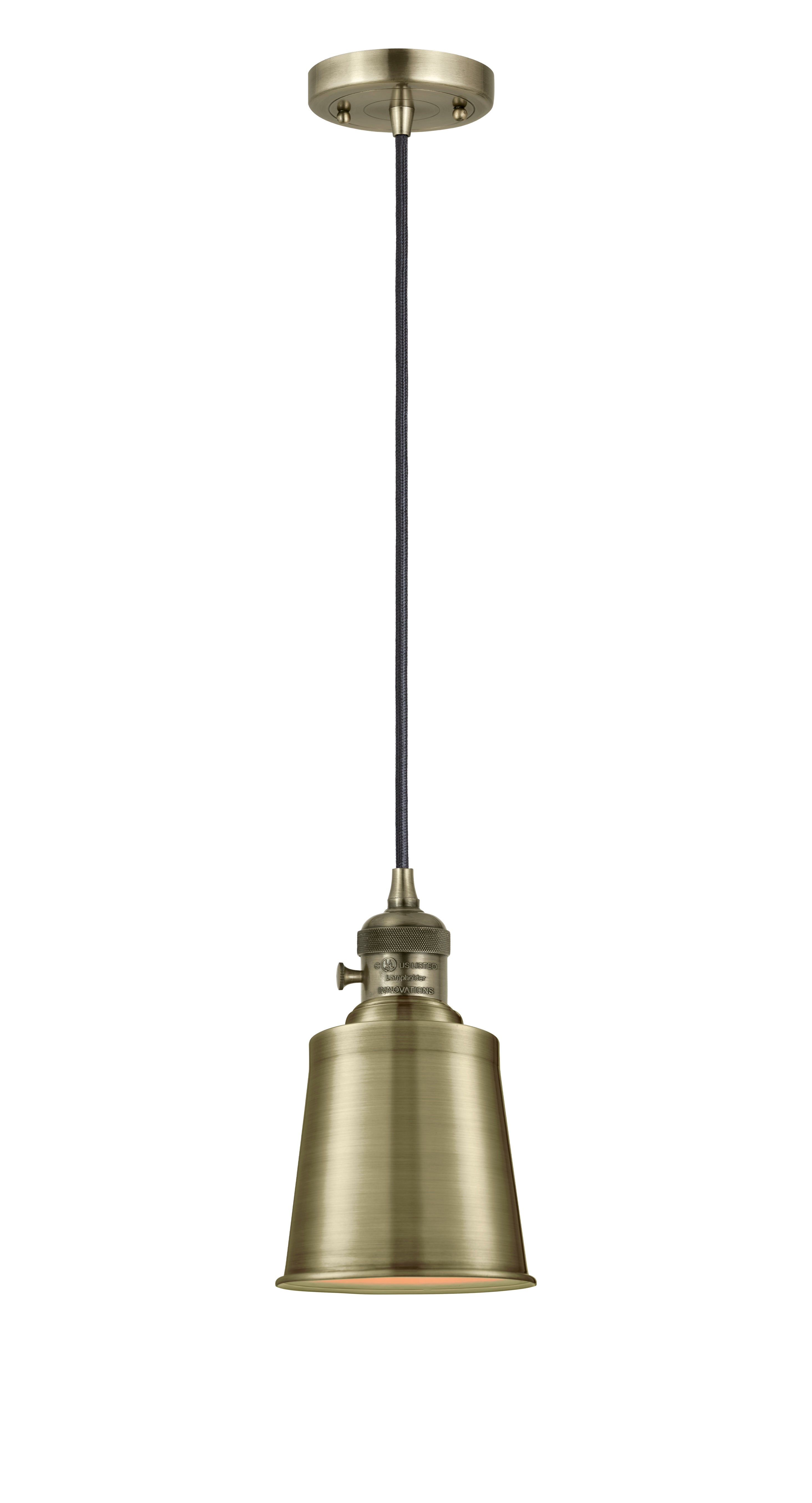 Franklin Restoration Mini Pendant Antique Brass