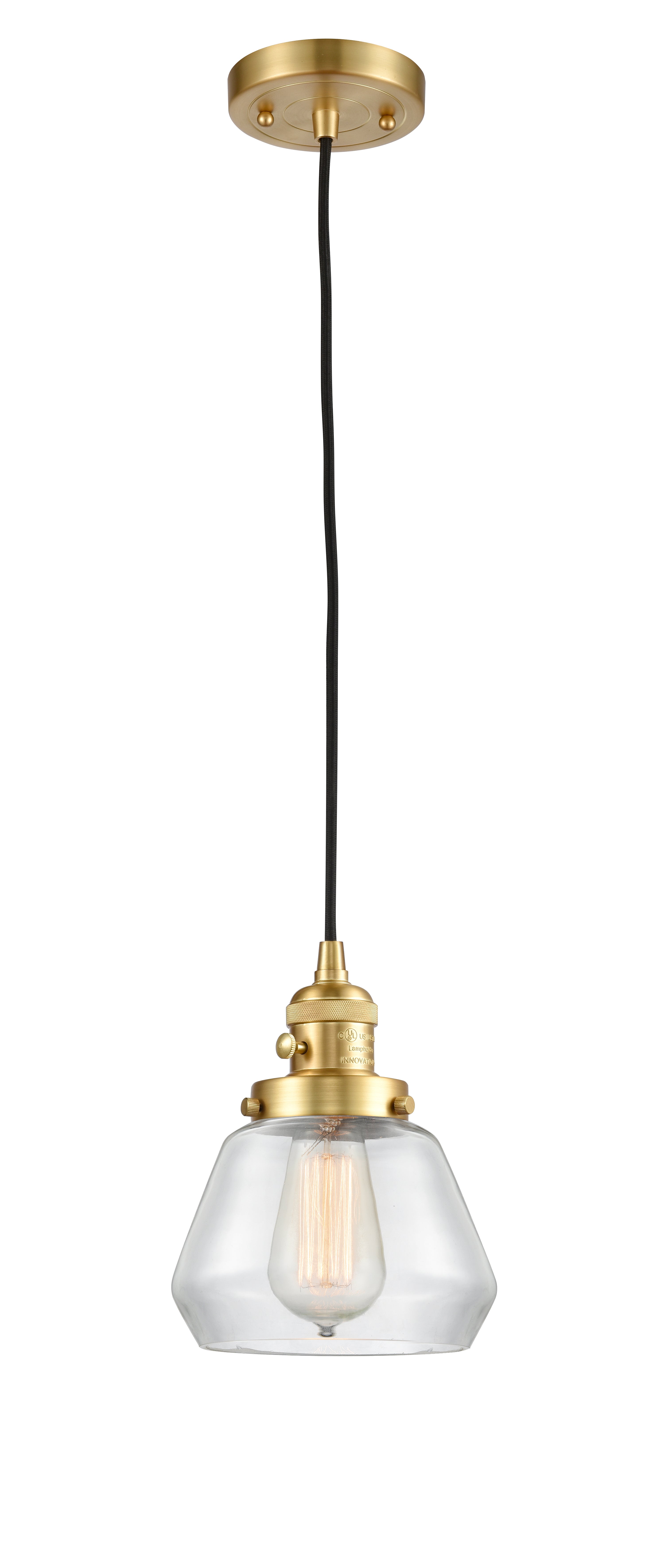Franklin Restoration Mini Pendant 7 Inch Brass