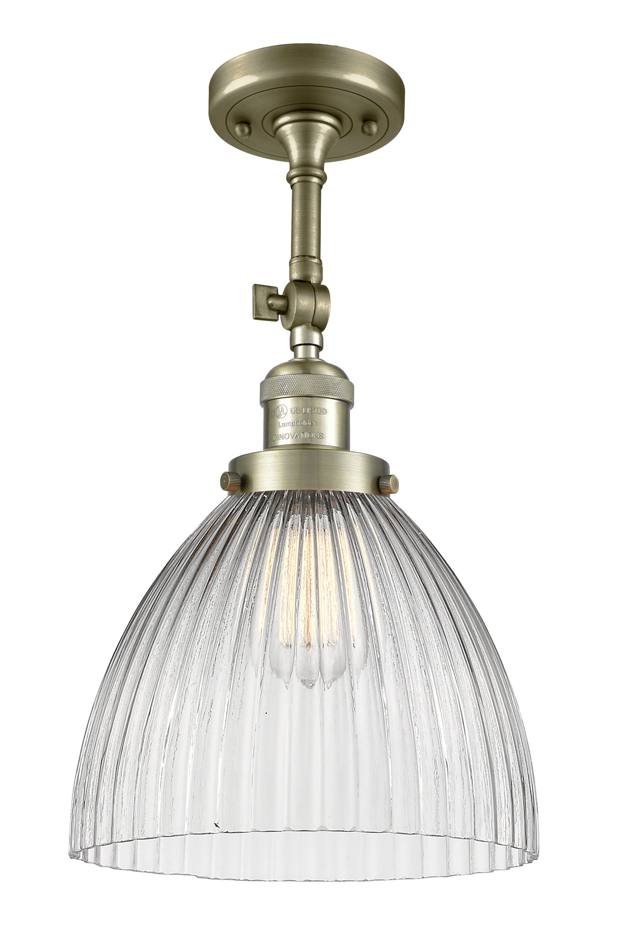 Seneca Falls 10-Inch 1-Light Semi-Flush Mount 16.75-Inch High