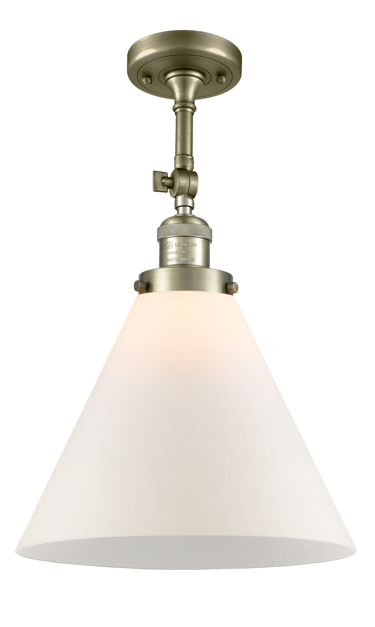 Cone 12-Inch 1-Light Semi-Flush Mount with LED Bulb 19.75-Inch High