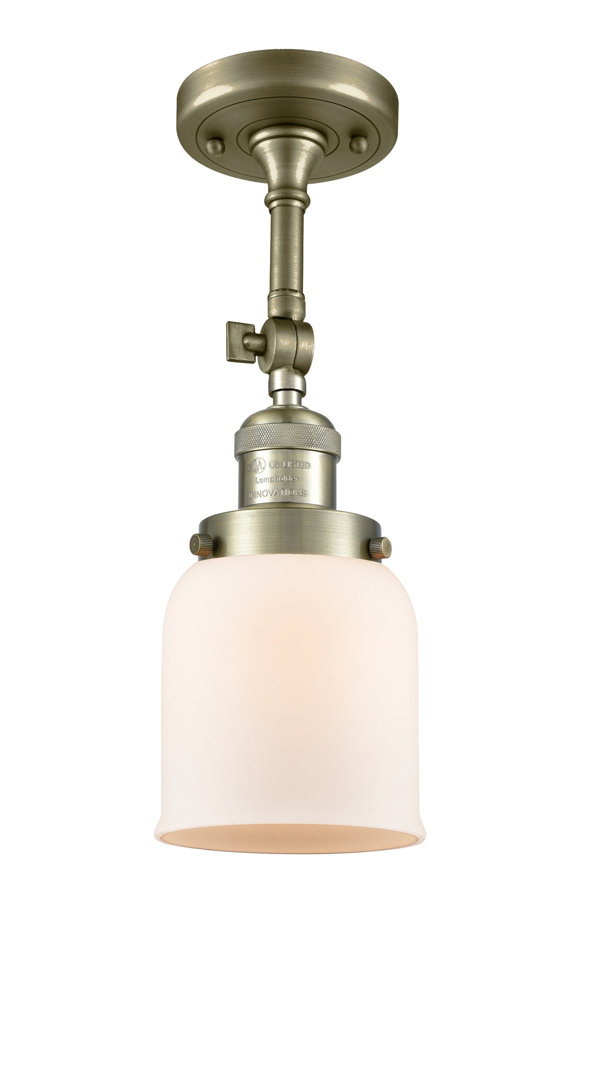 Bell 5-Inch 1-Light Semi-Flush Mount 14.5-Inch High Sloped-Ceiling Compatible