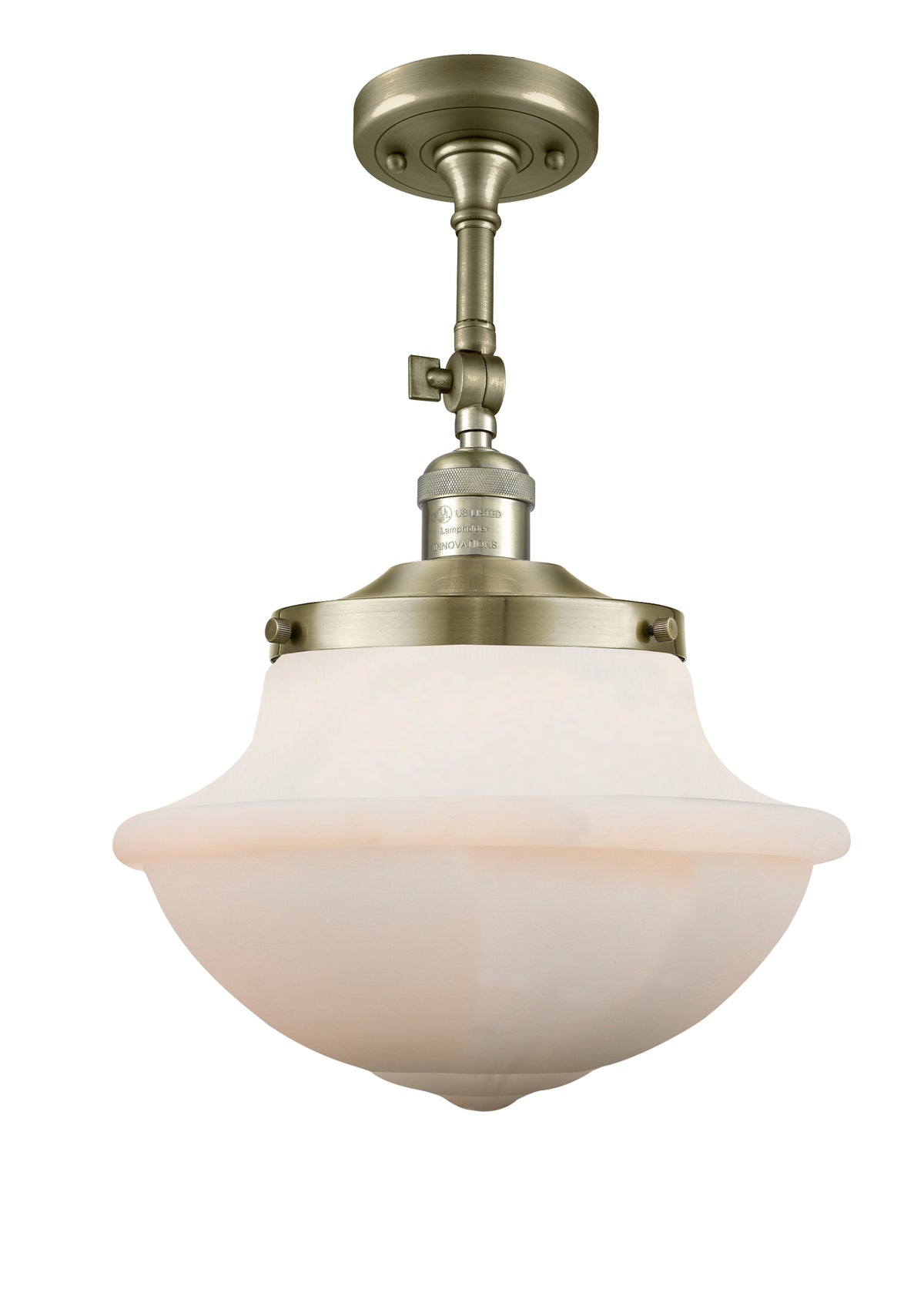 Oxford 12-Inch 1-Light Semi-Flush Mount 16.875-Inch High
