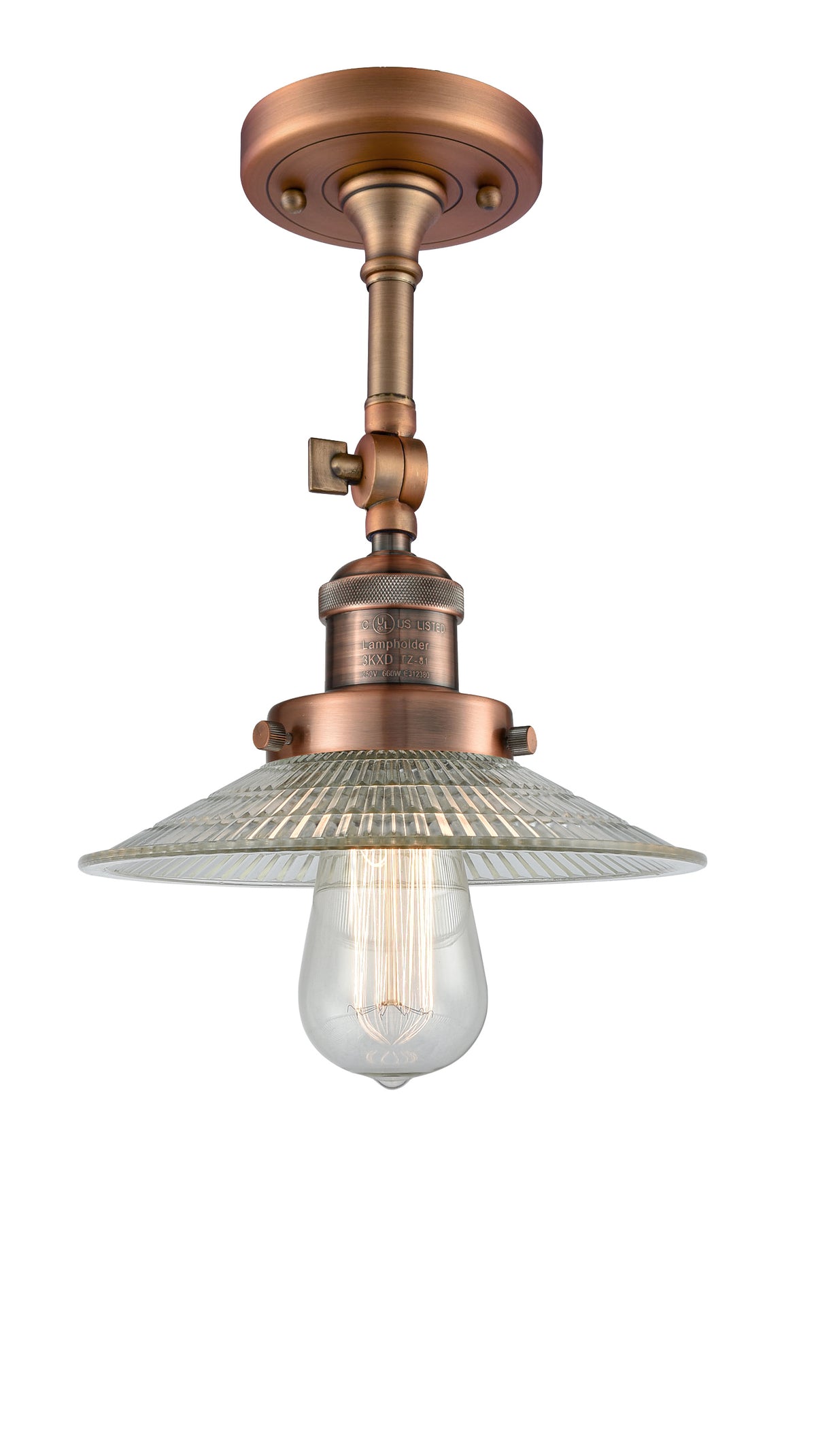 Halophane 9-Inch 1-Light Semi-Flush Mount with LED Bulb 10.75-Inch High